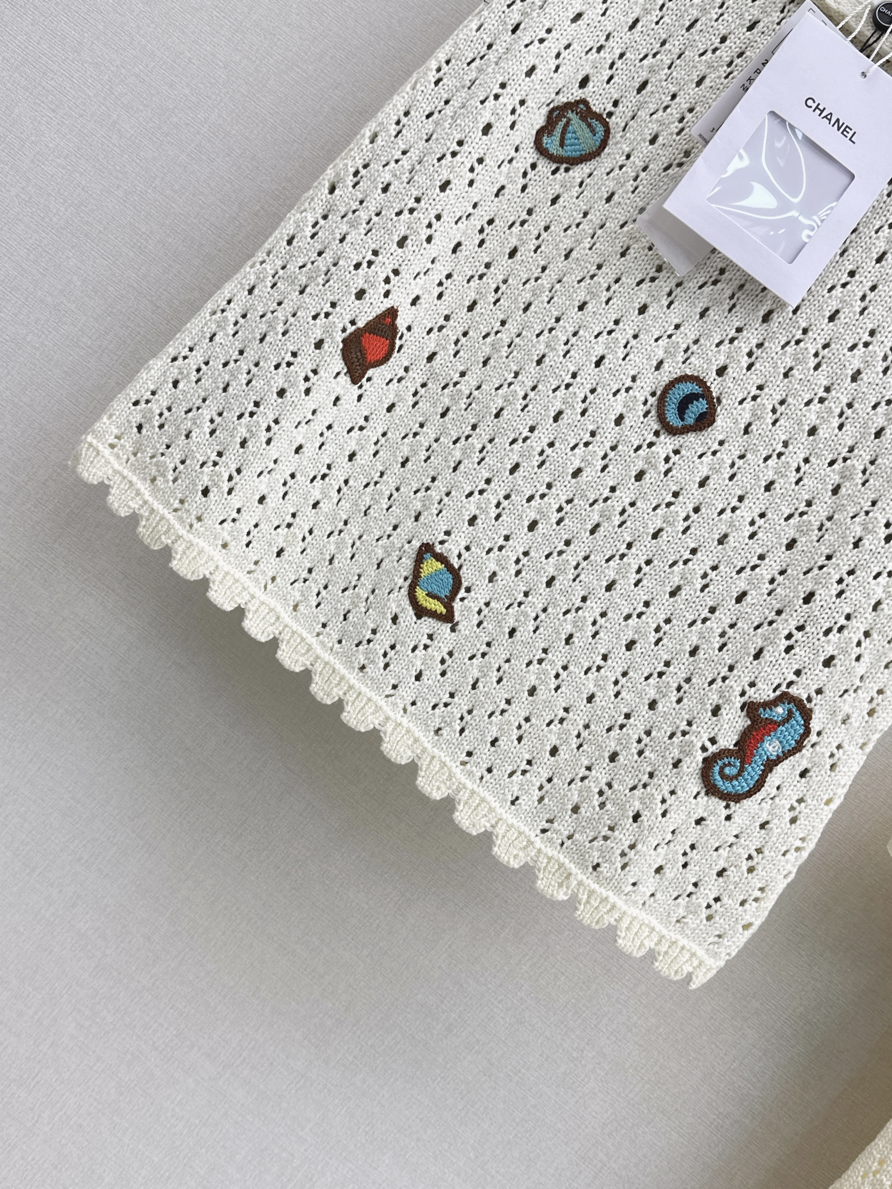 Chan 26SS Crochet Knit Mini Skirt