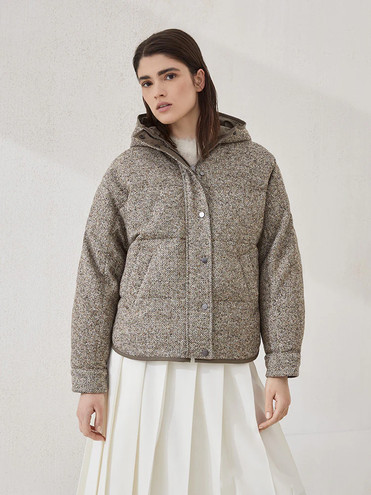 Brun 25fw reversible woven down jacket