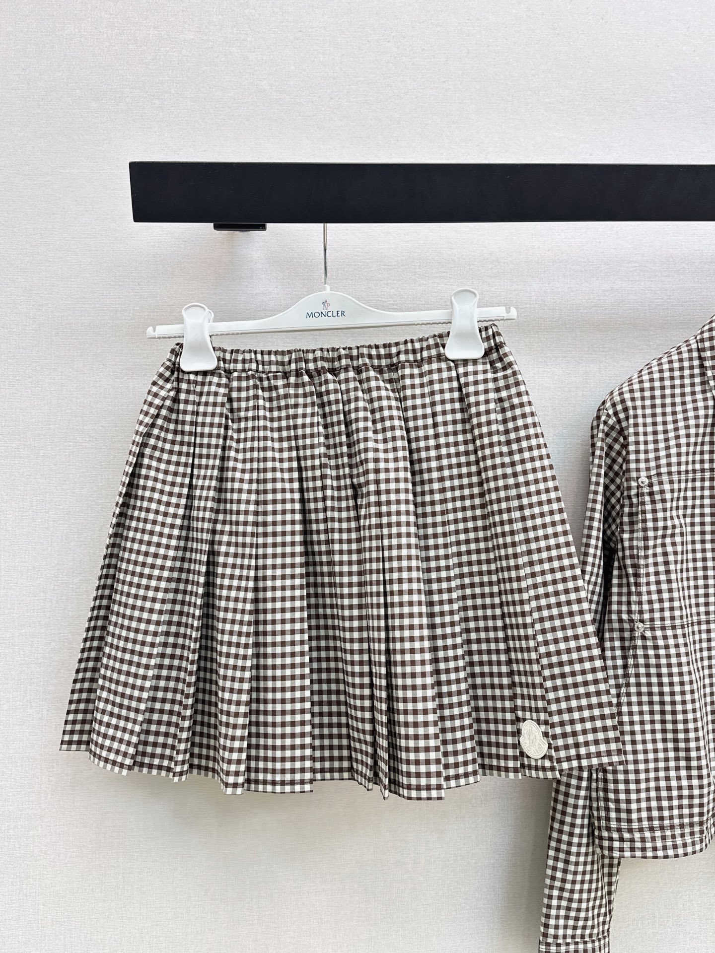 Monc 26ss check jacket pleated skirt sets