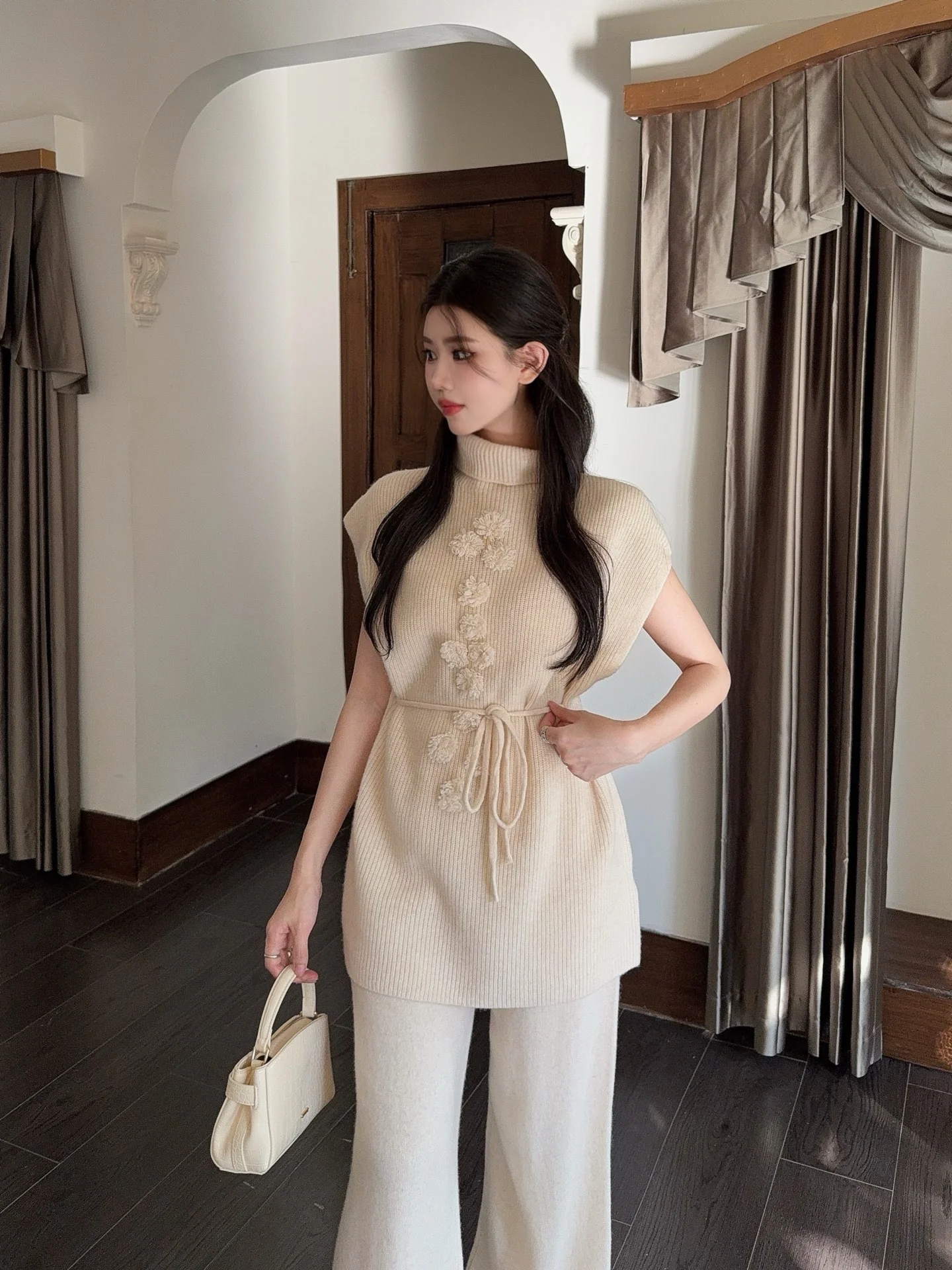 Chan 25fw sleeveless sweater pants set