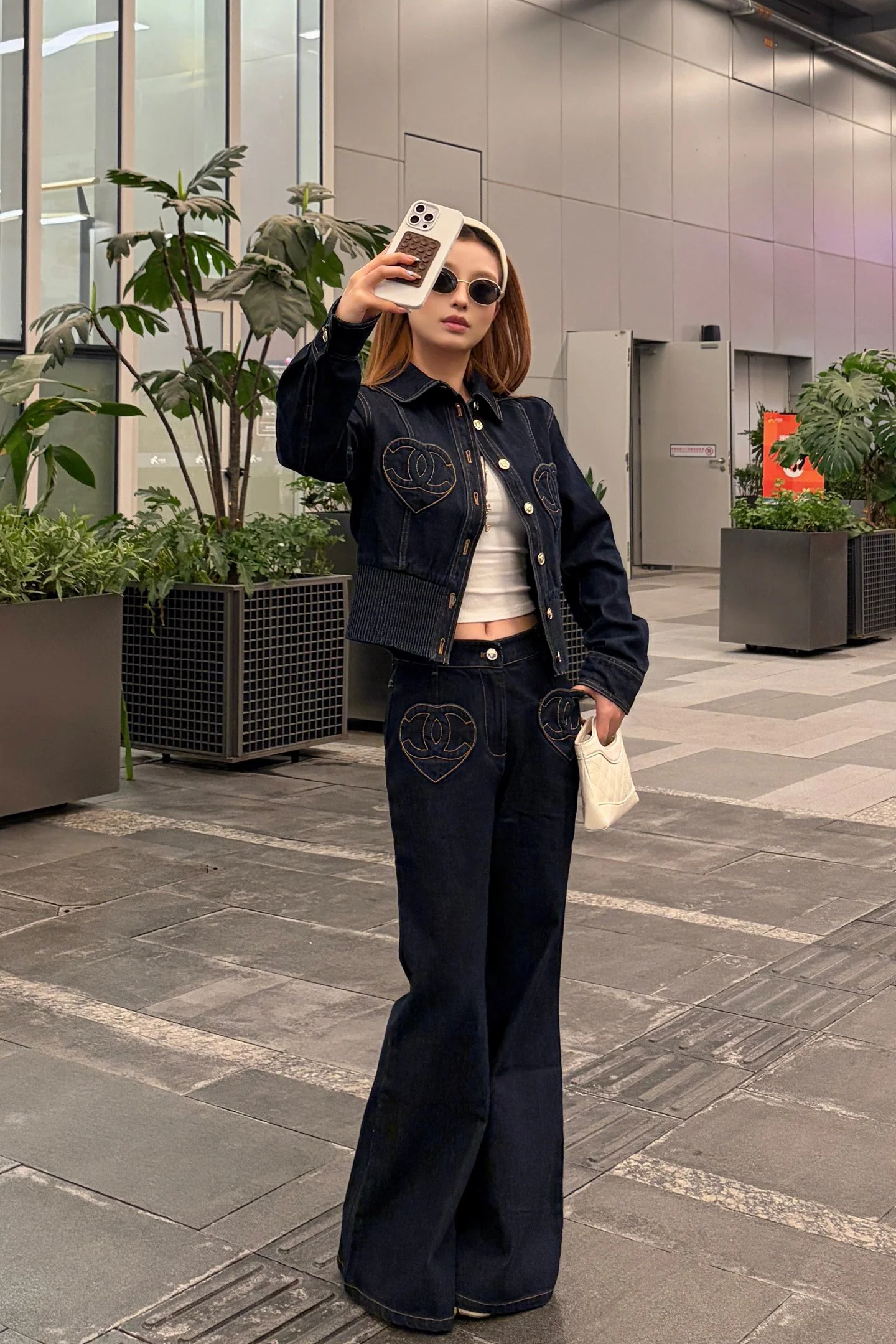 Chan 26ss heart denim jacket