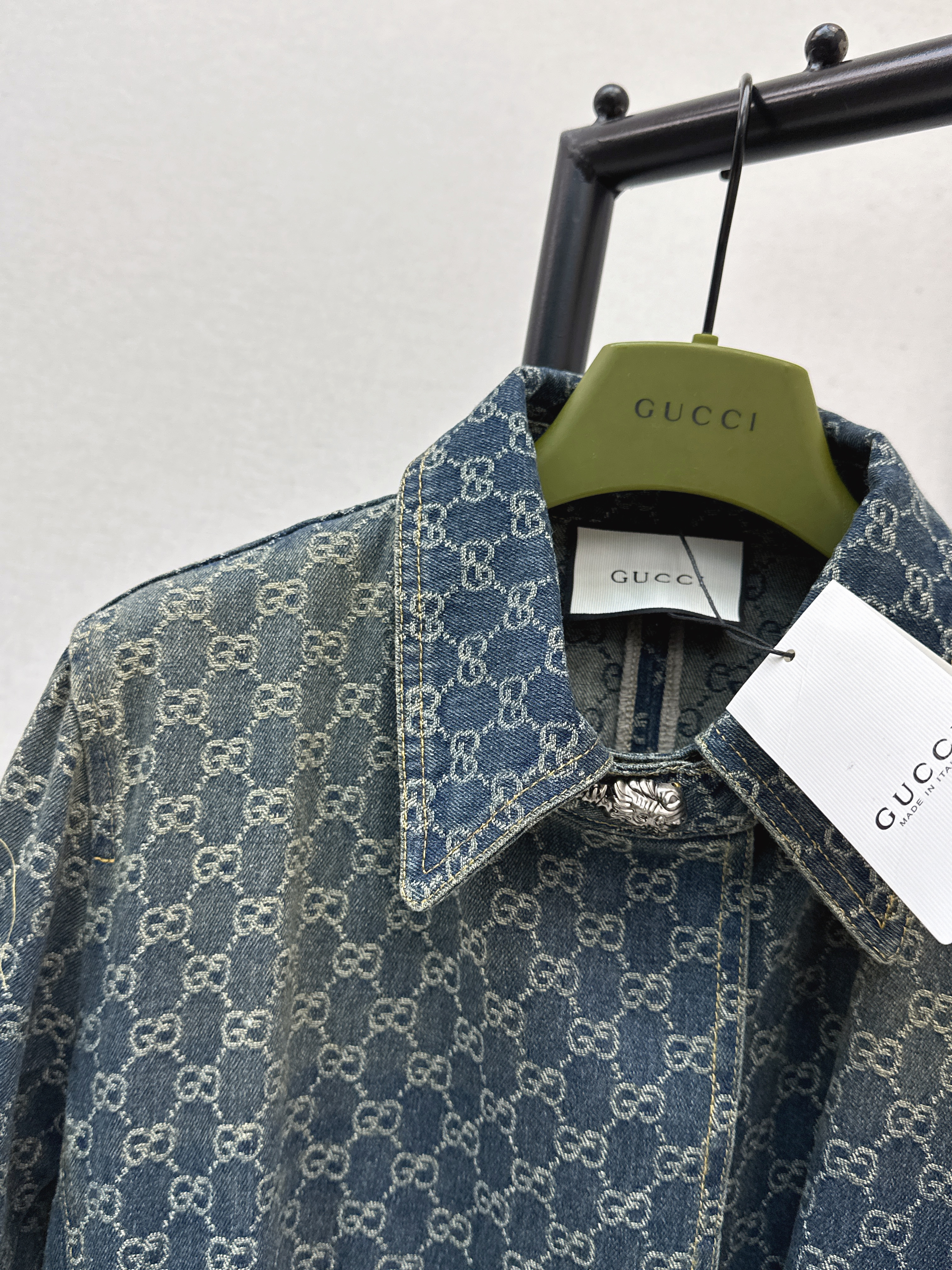 Guc 26ss jacquard denim overcoats