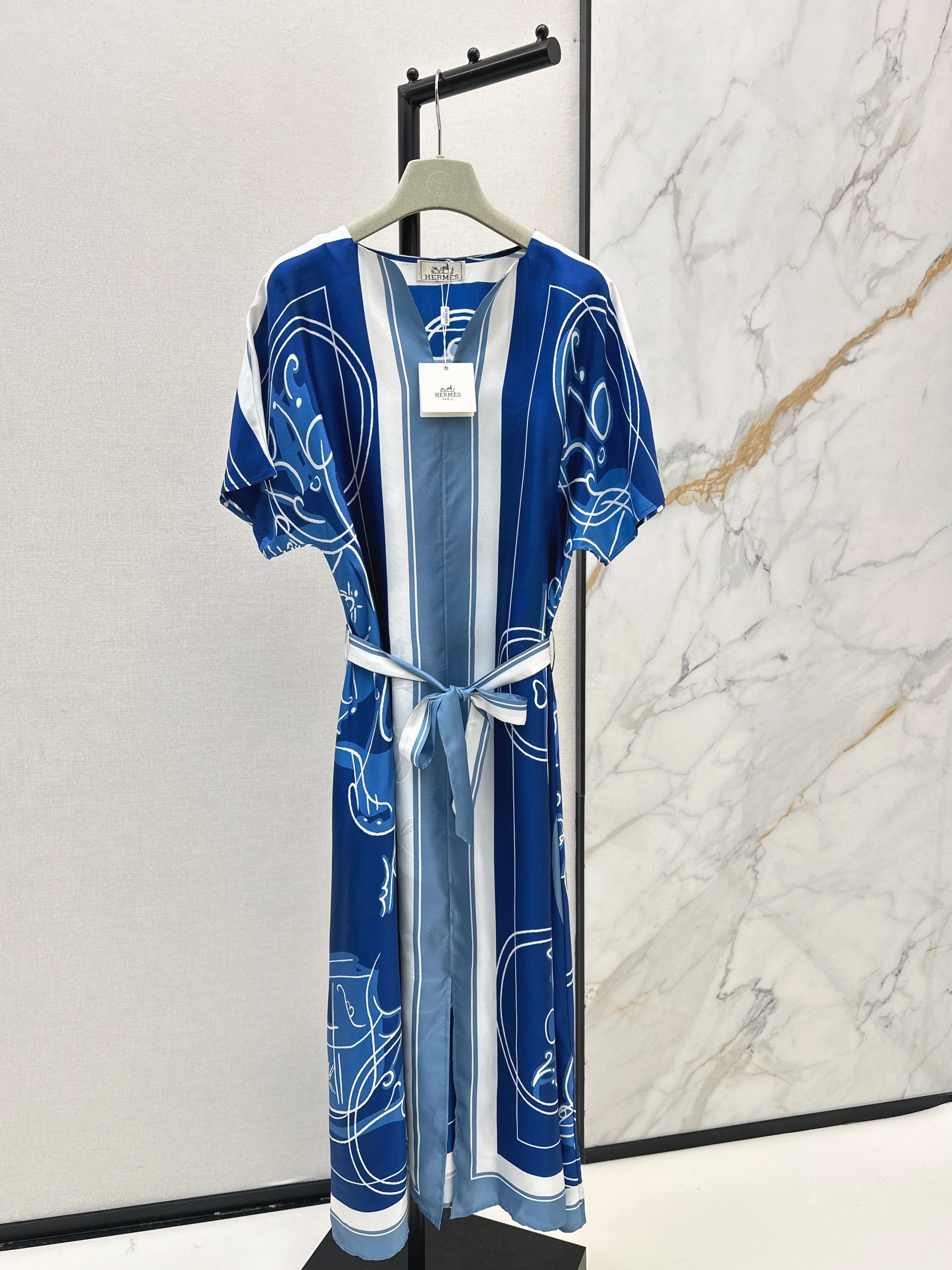 Herm 26ss print silk dress