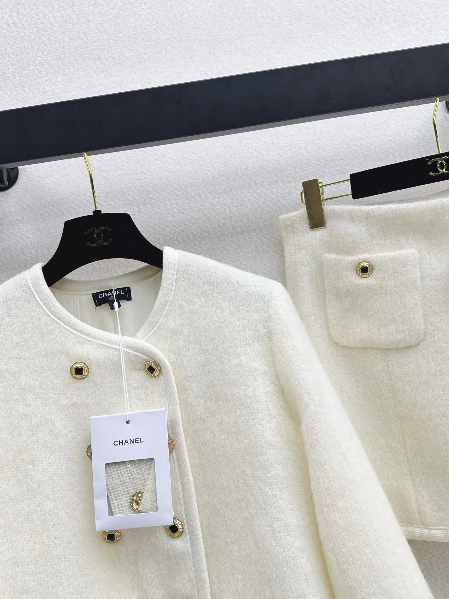 Chan 26ss woolen jacket skirts outfit sets