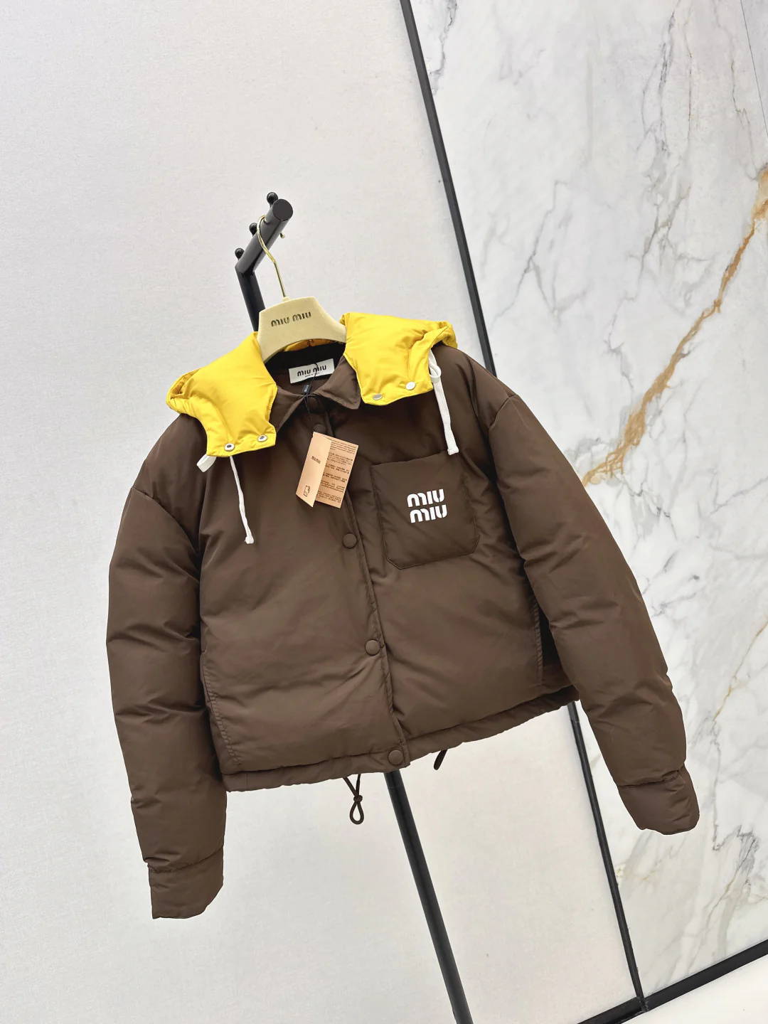 Miu 25fw hooded down jacket