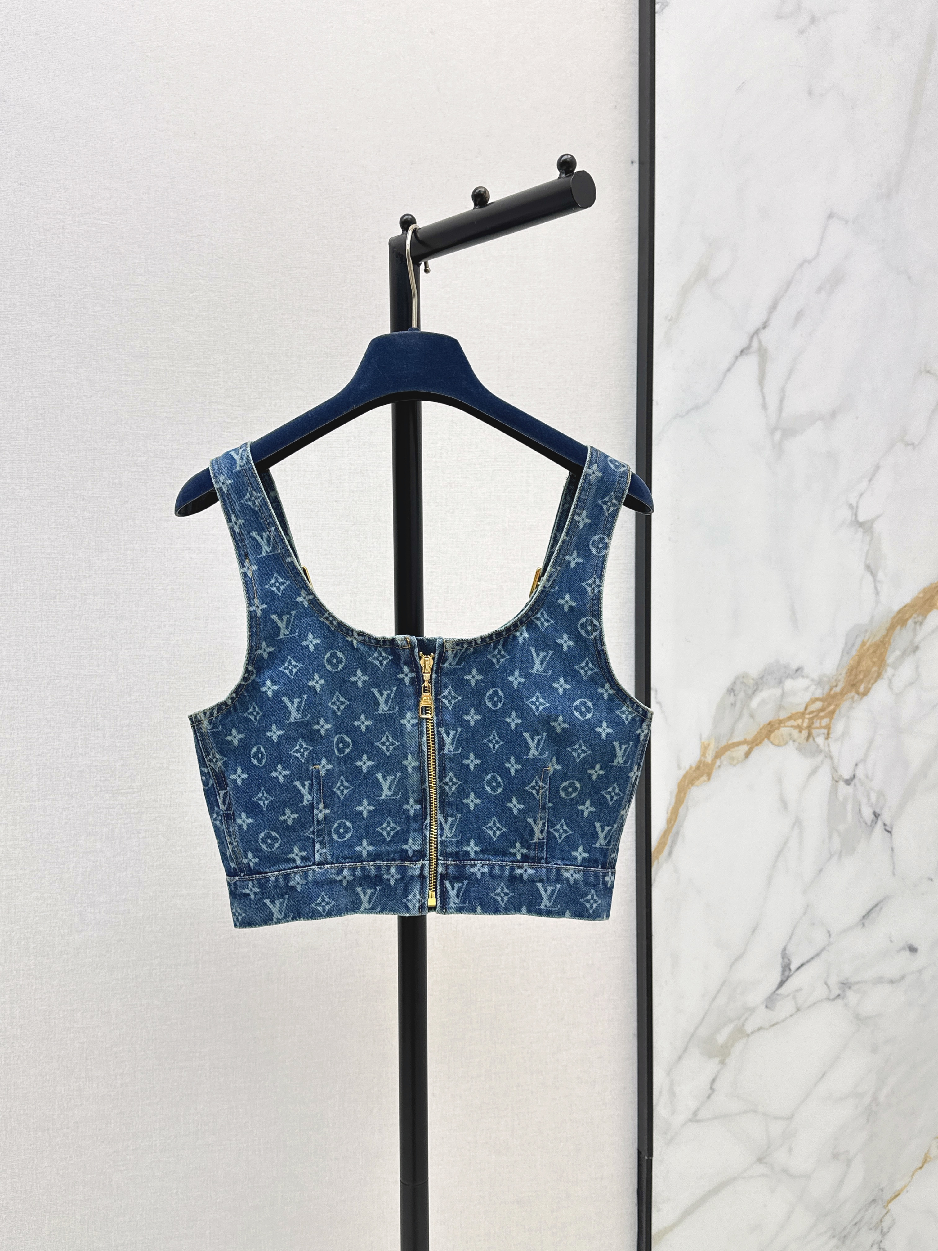 Loui 26ss denim tube top vest