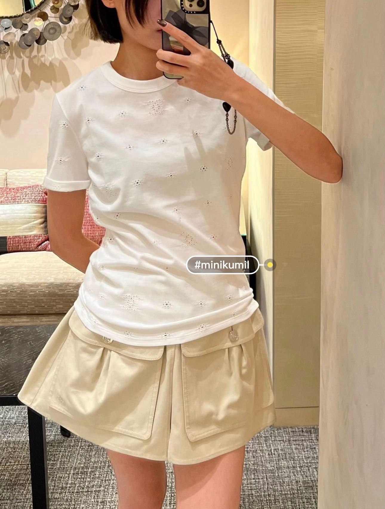 Chan 26ss hollow t-shirt