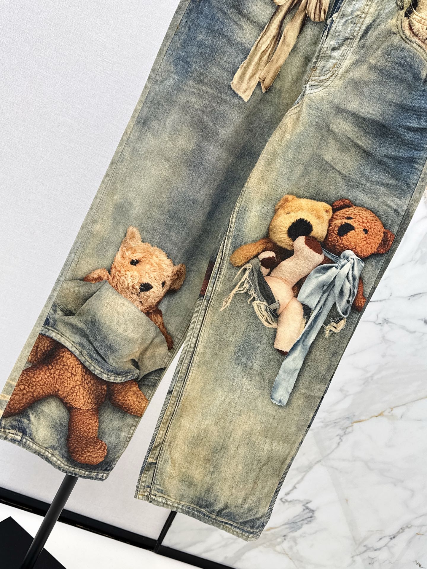 Acn 25fw print denim pants