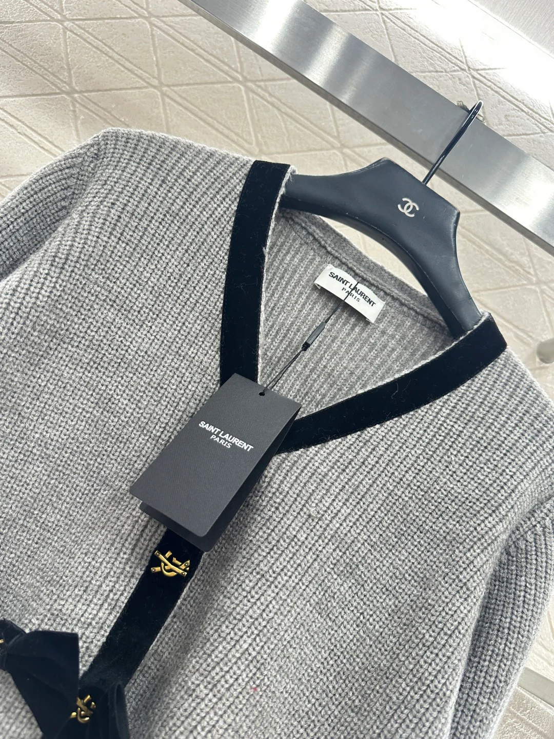 Saint 25fw bow knit cardiagn