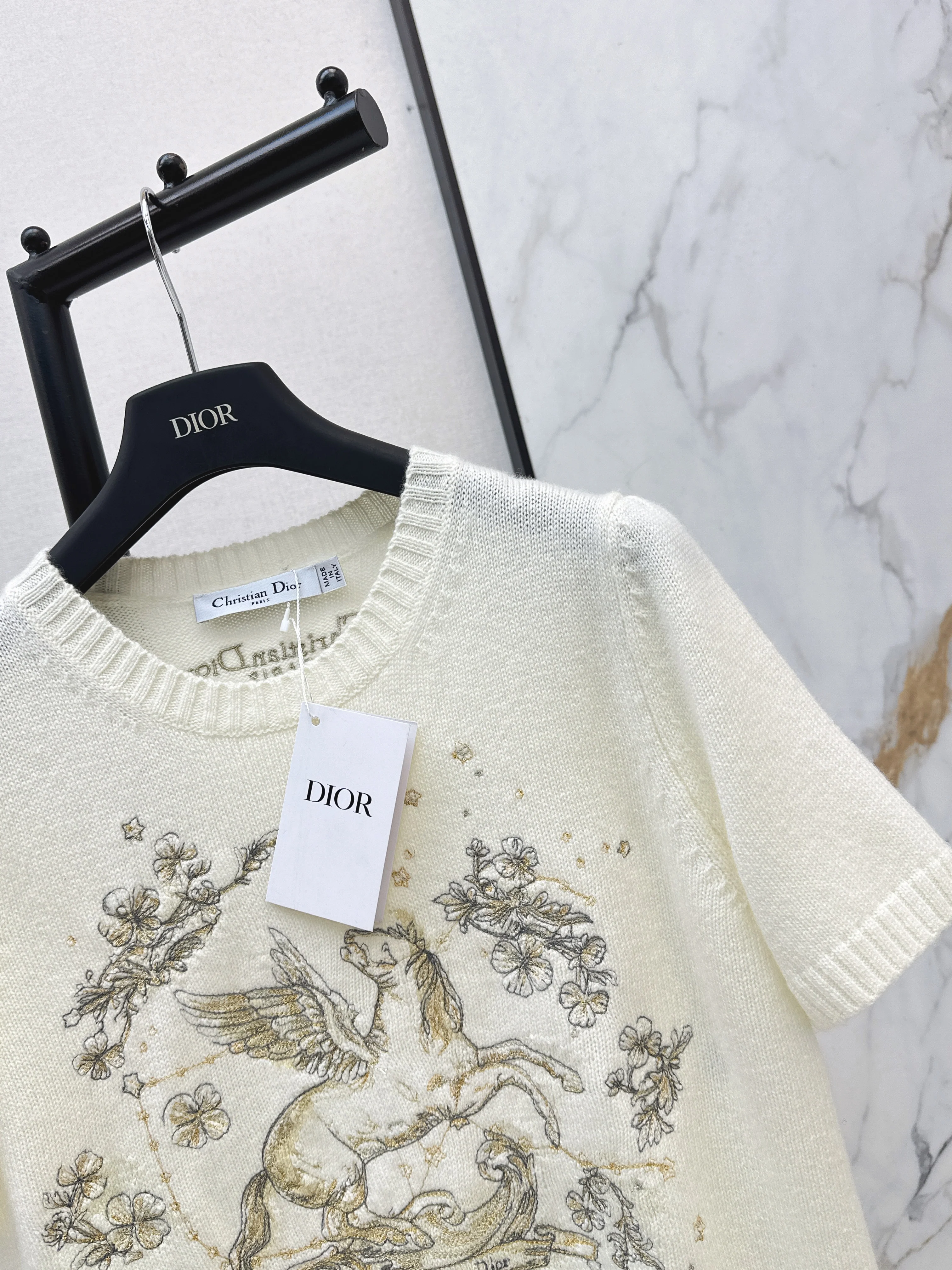 CD 26ss embroidery cashmere sweater