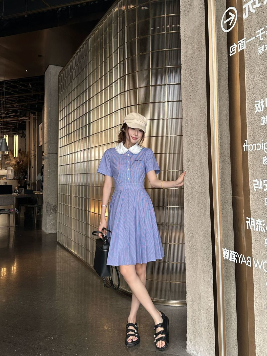 Miu 26ss peter pan collar dress