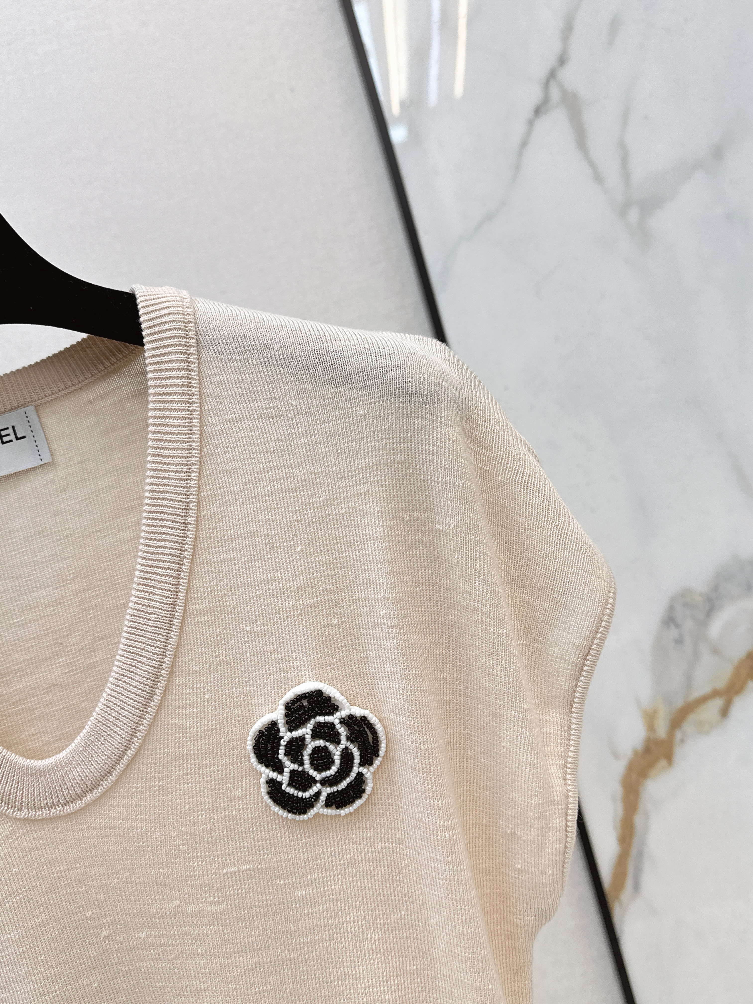 Chan 26ss 3d flower t-shirt