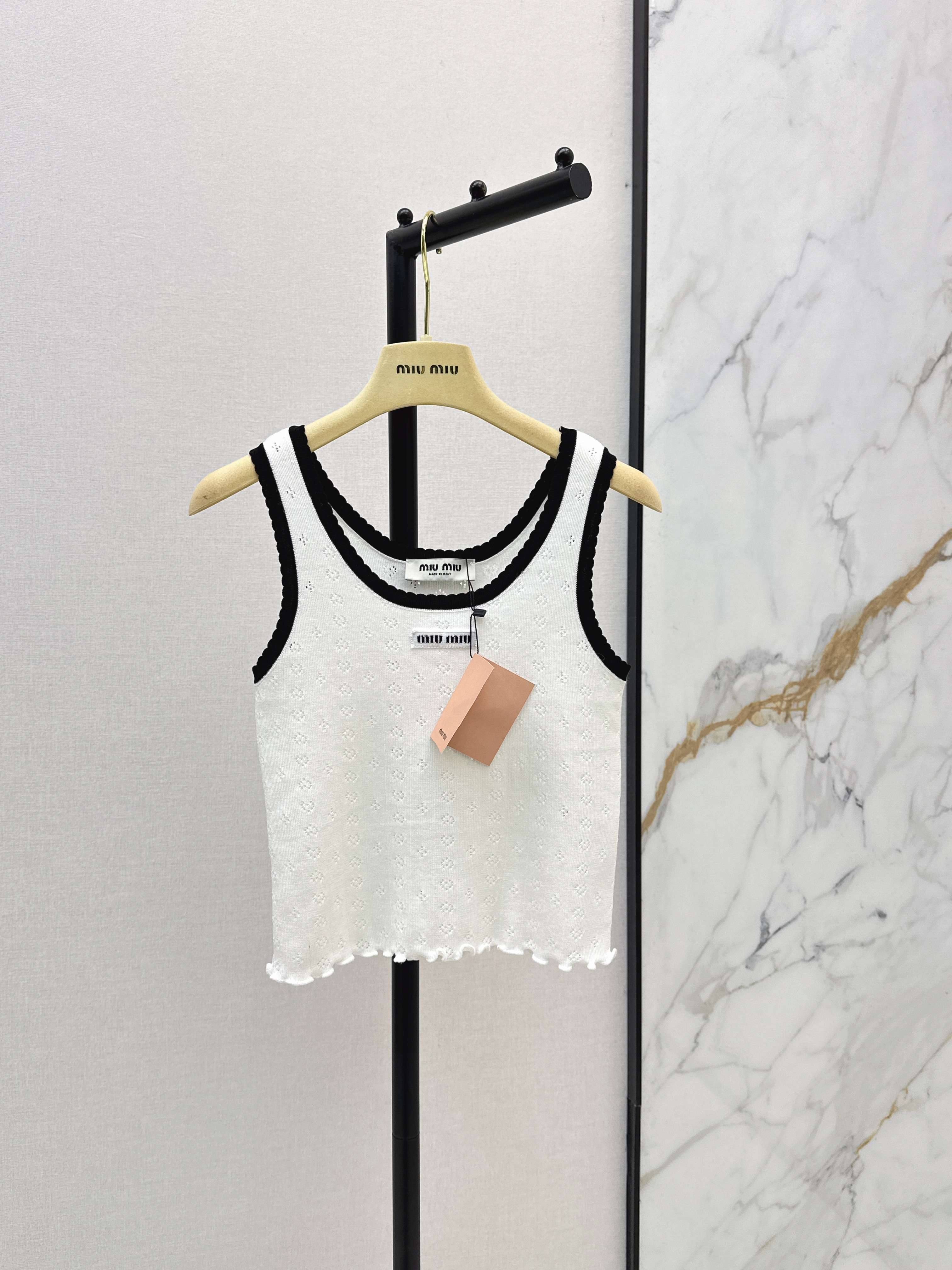 Miu 26ss knit crop vest