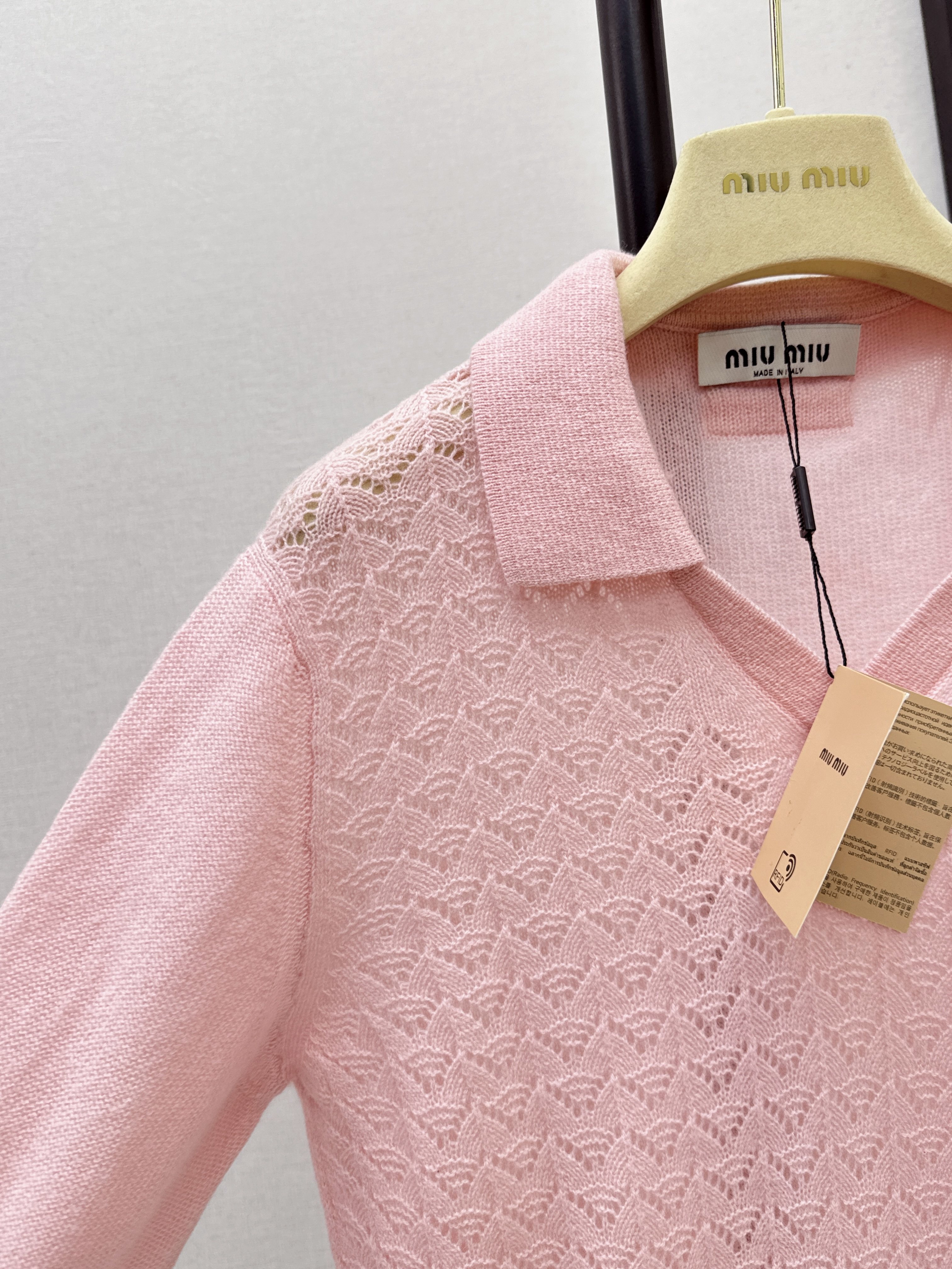 Miu 26ss hollow knitwear