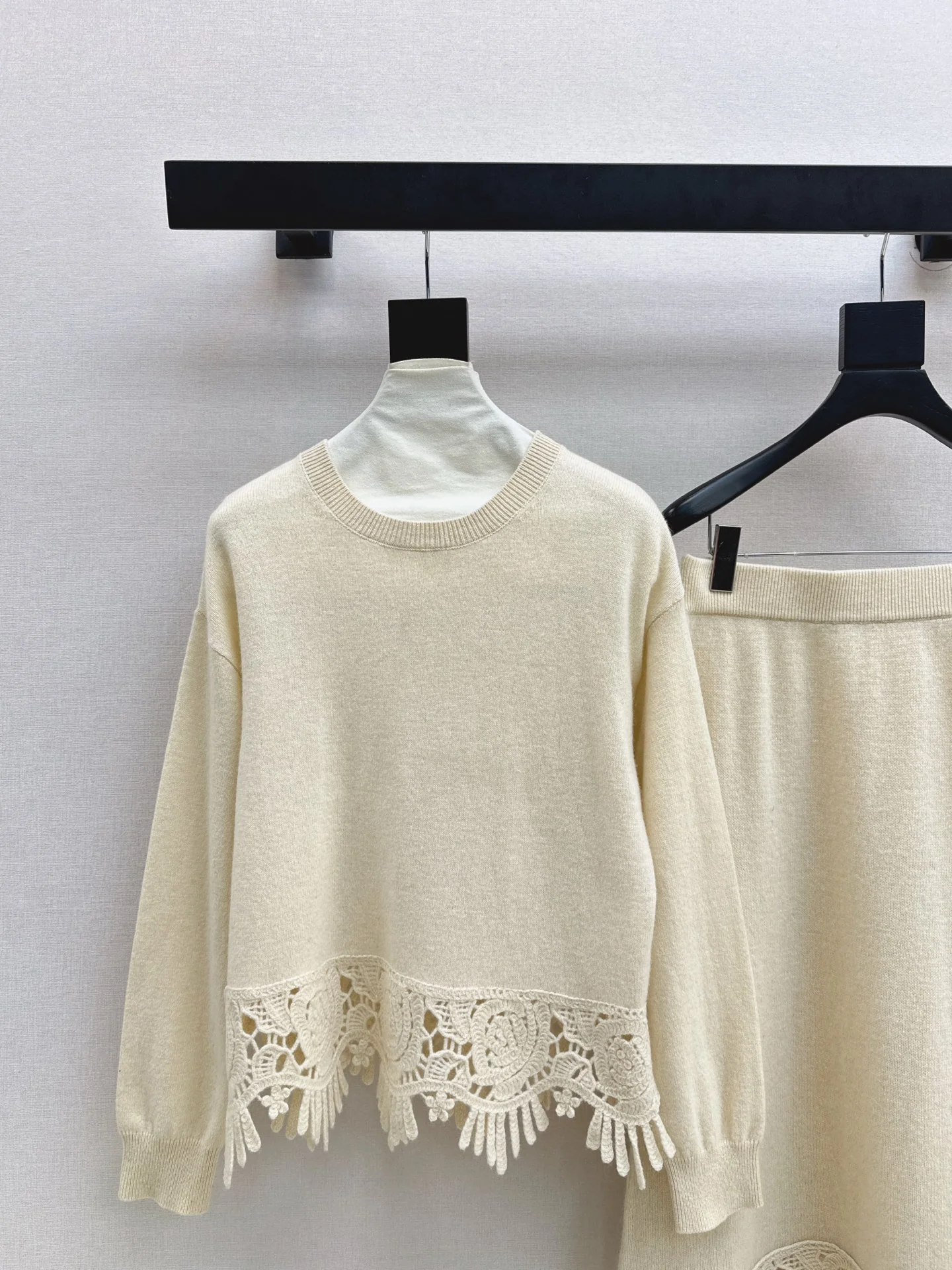 Miu 25fw knit bow sweater+pants outfit sets