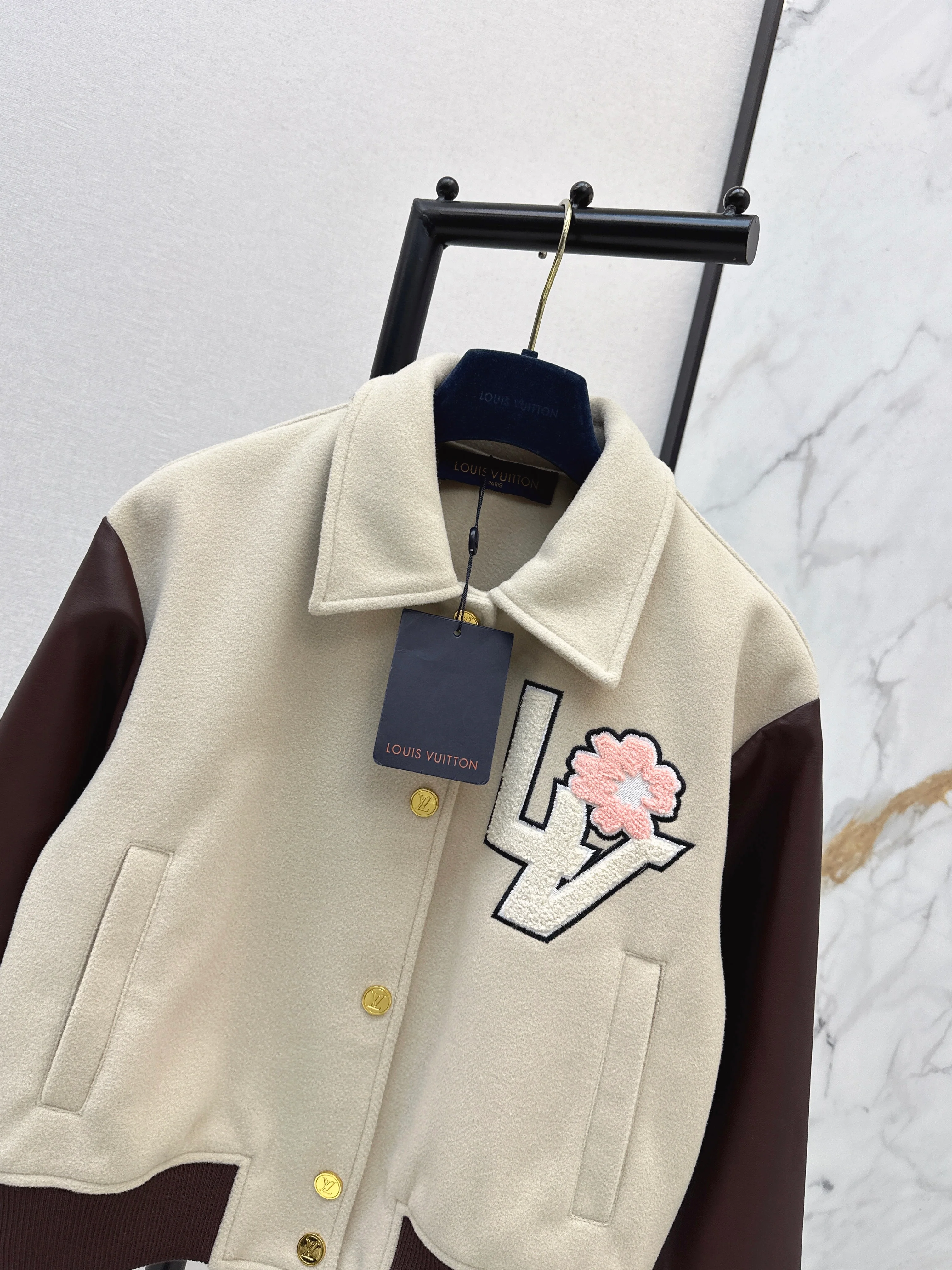 Louis 26ss contract leather bomber jacket