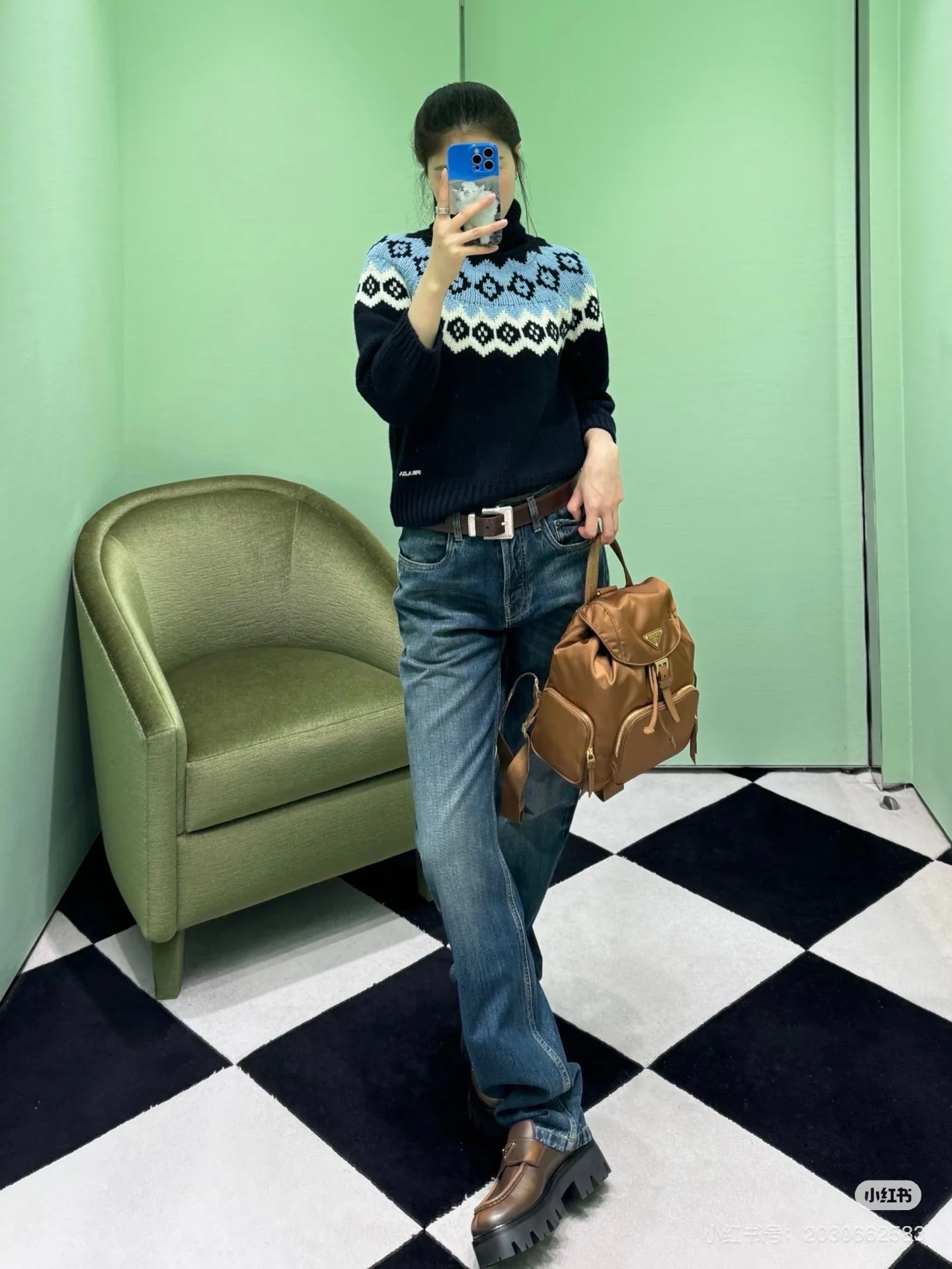 Prad 25fw jacquard sweater