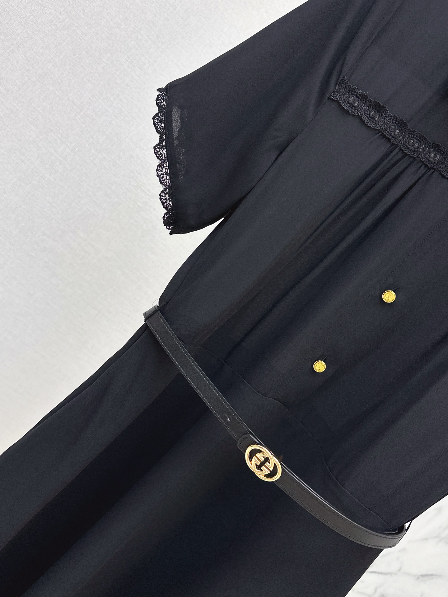 Guc 26ss lace trim dress