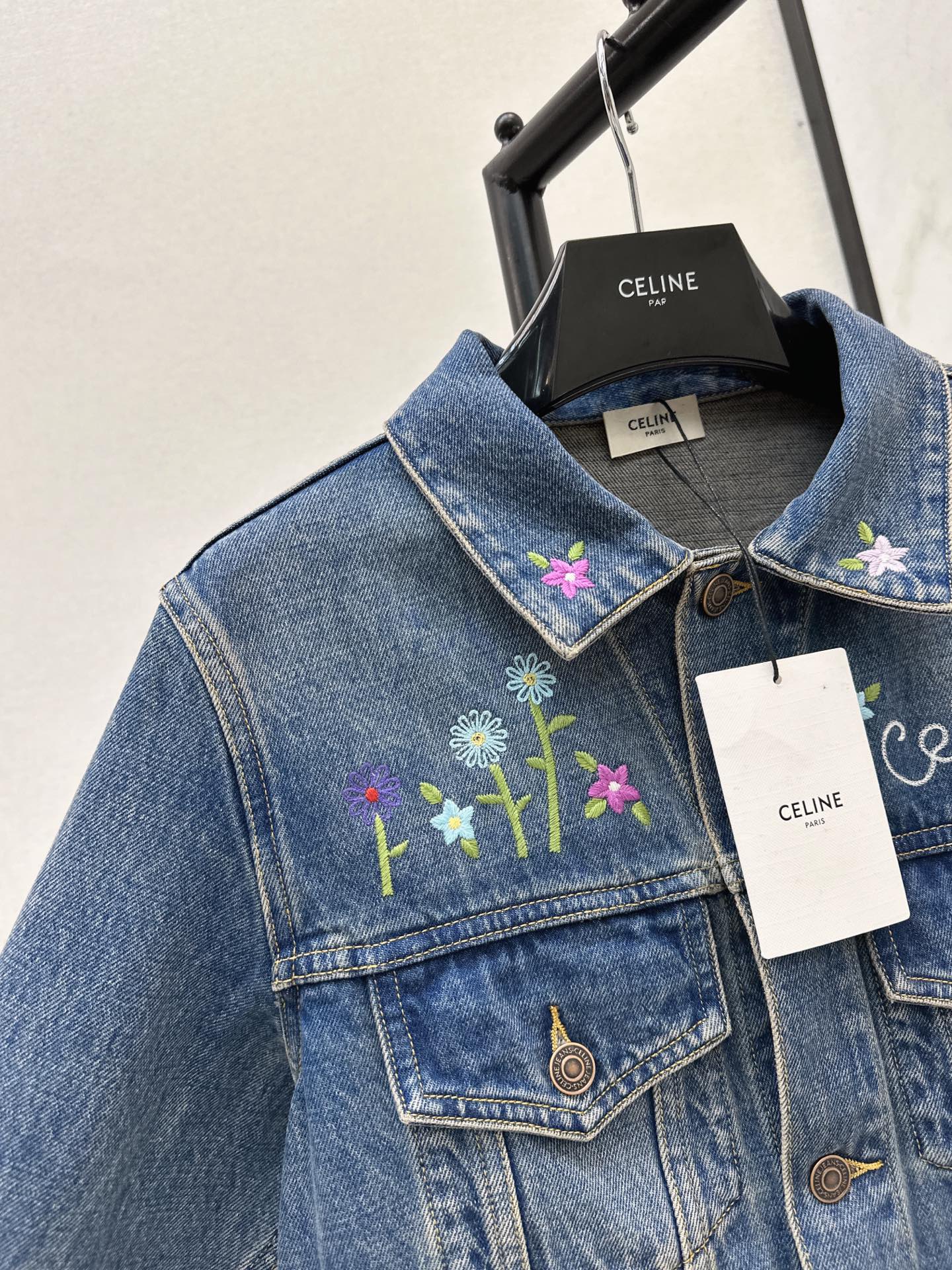 Celi 25fw embroidery denim jacket