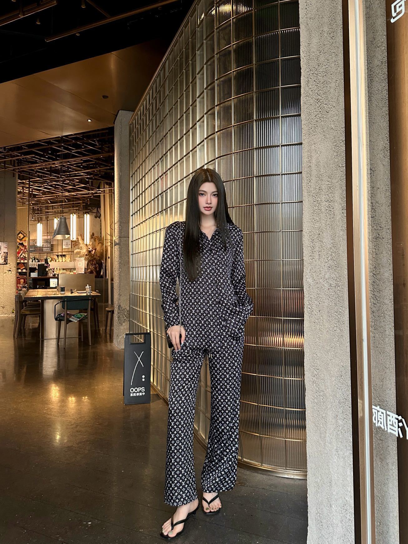 Loui 26ss print shirt pants  set