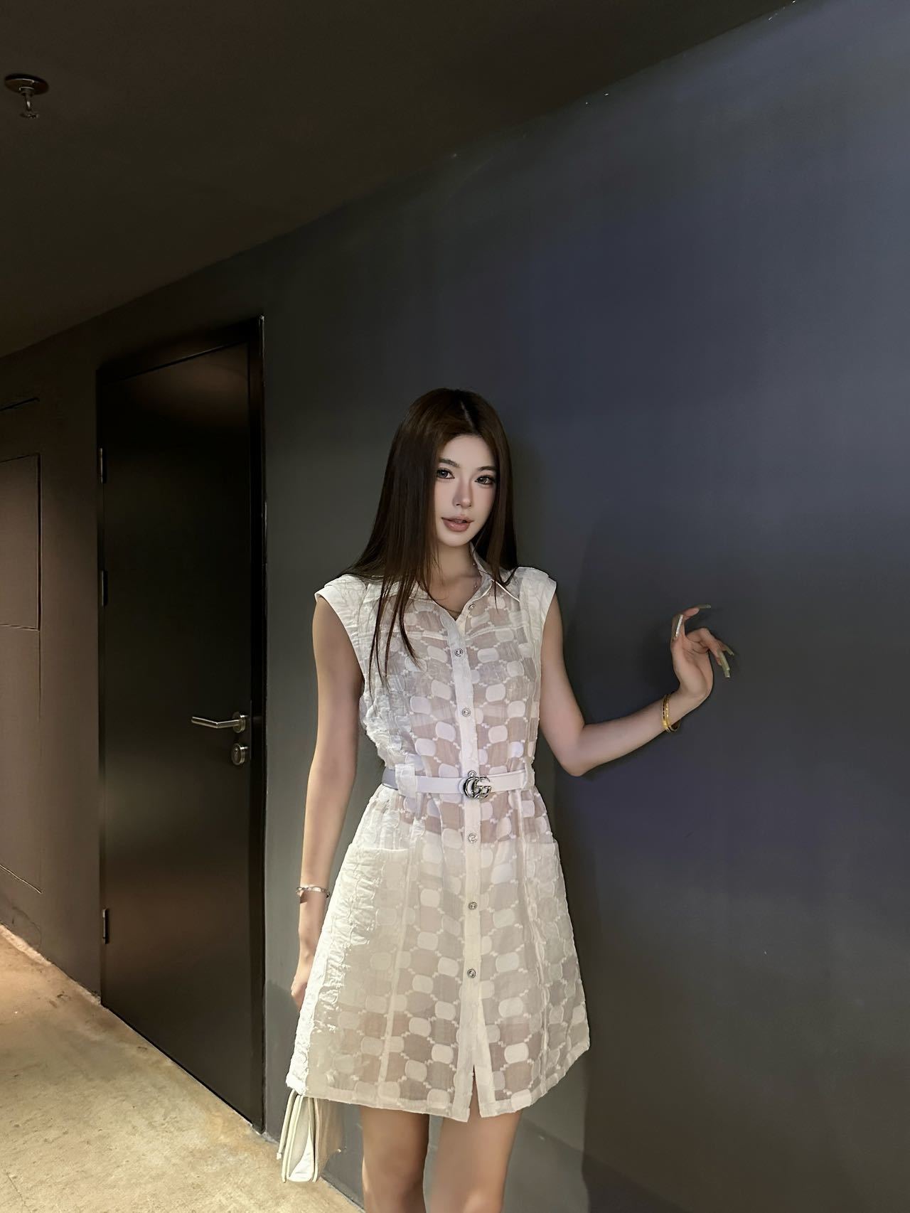 Guc 26ss sleeveless jacquard dress