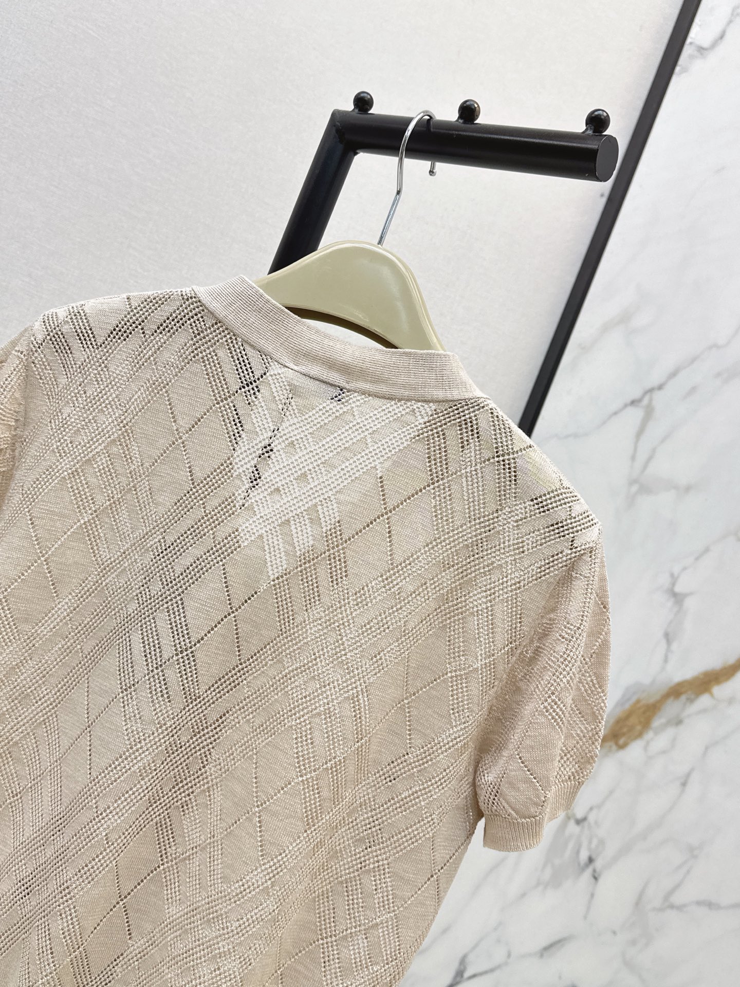 Bur 26ss check jacquard knitwear