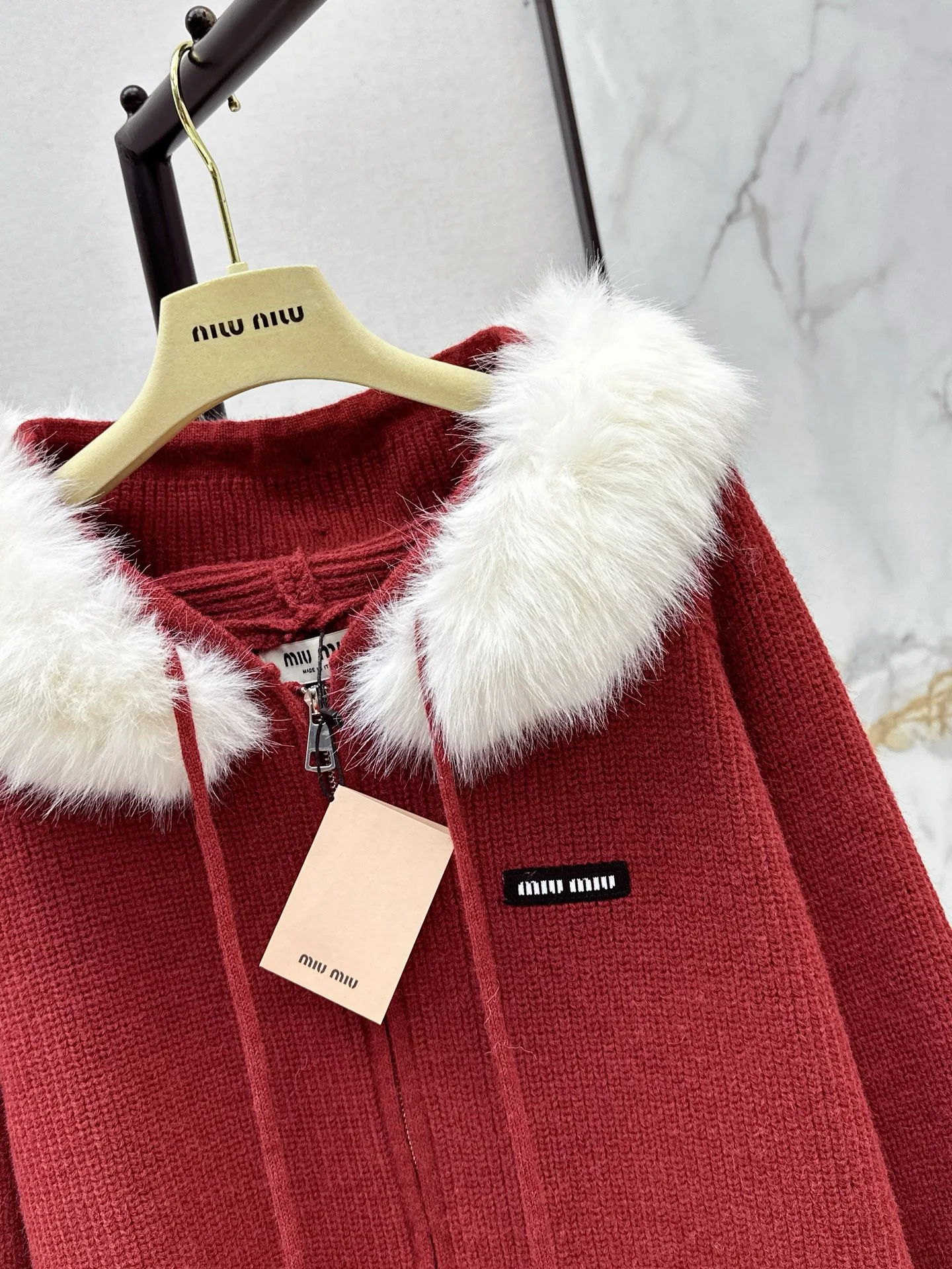Miu 26ss hooded cardigan