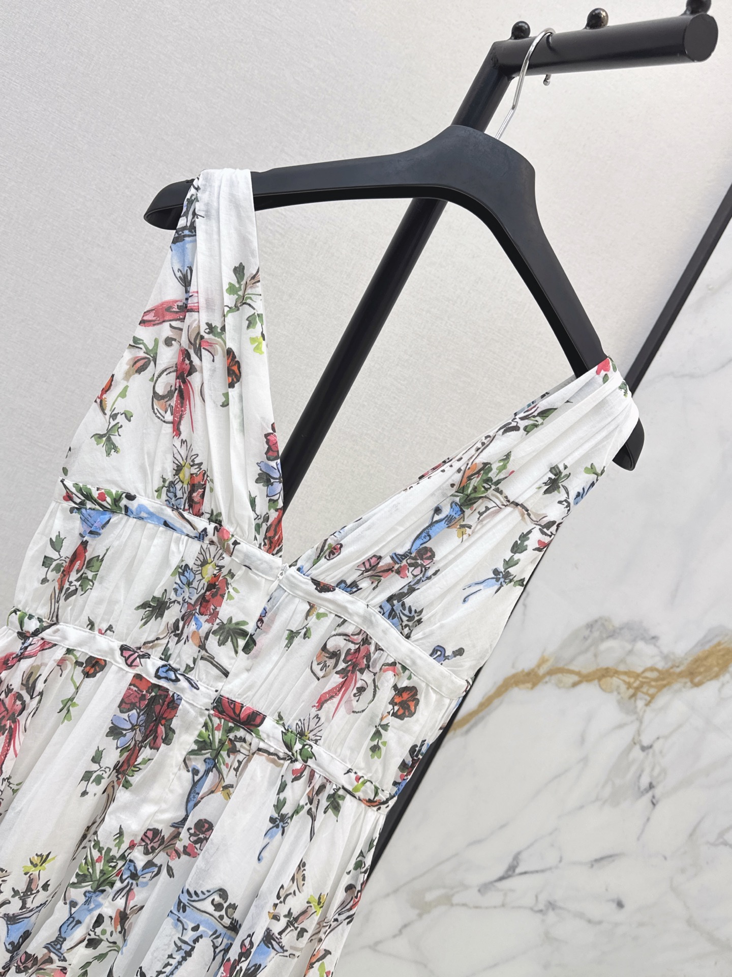 CD 26ss v-neck print dress