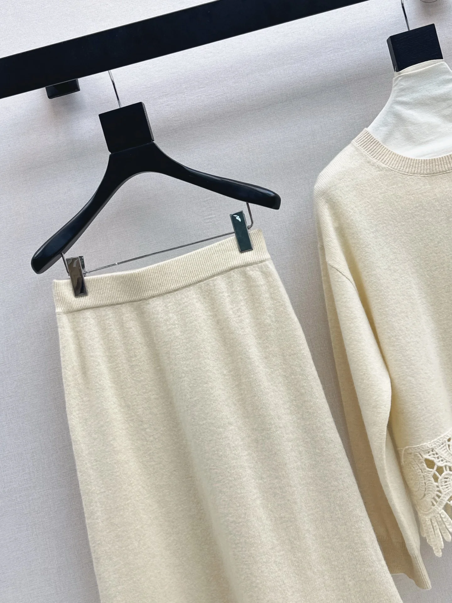 Miu 25fw knit bow sweater+pants outfit sets