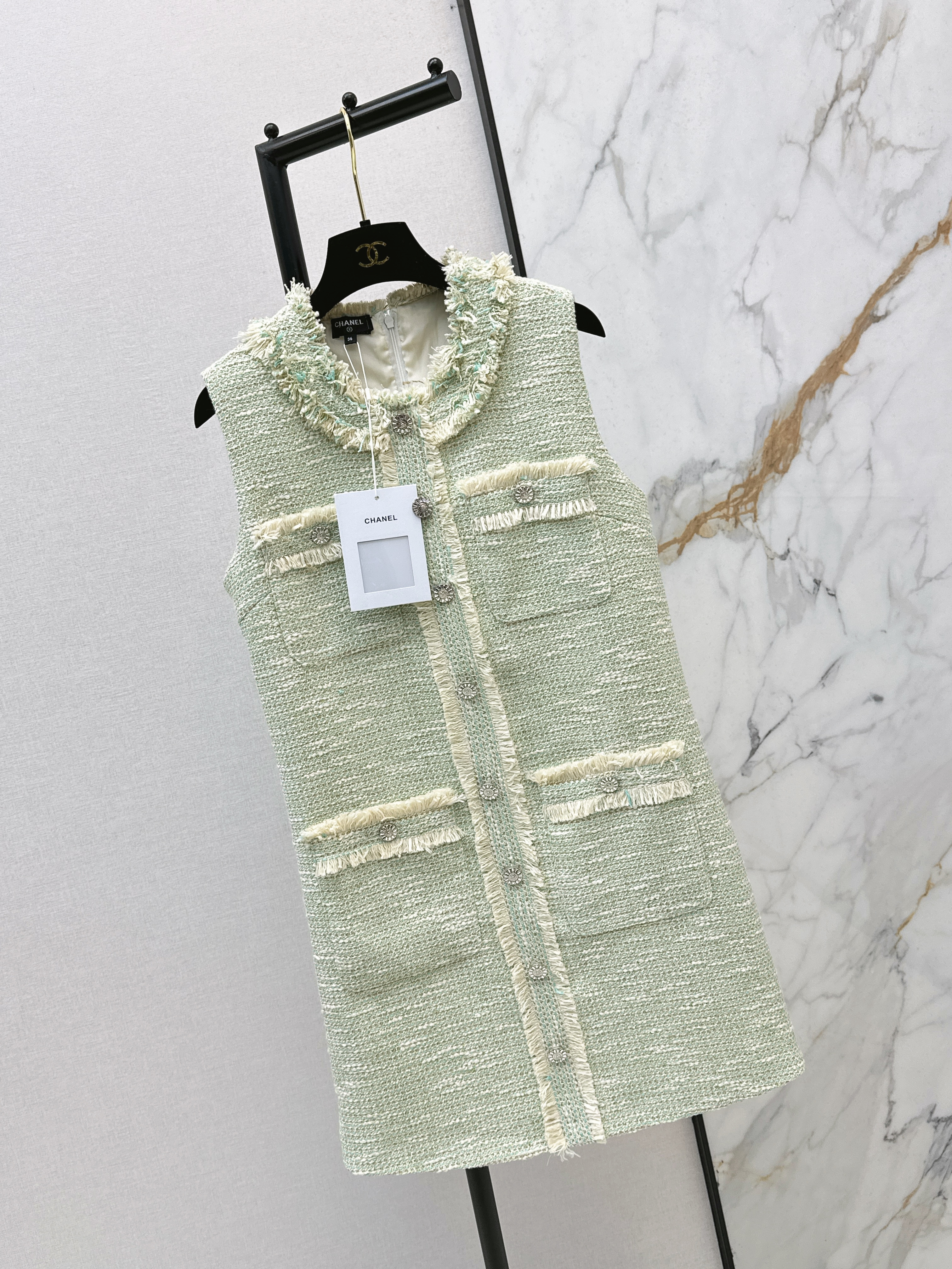 Chan 26ss woven sleeveless dress