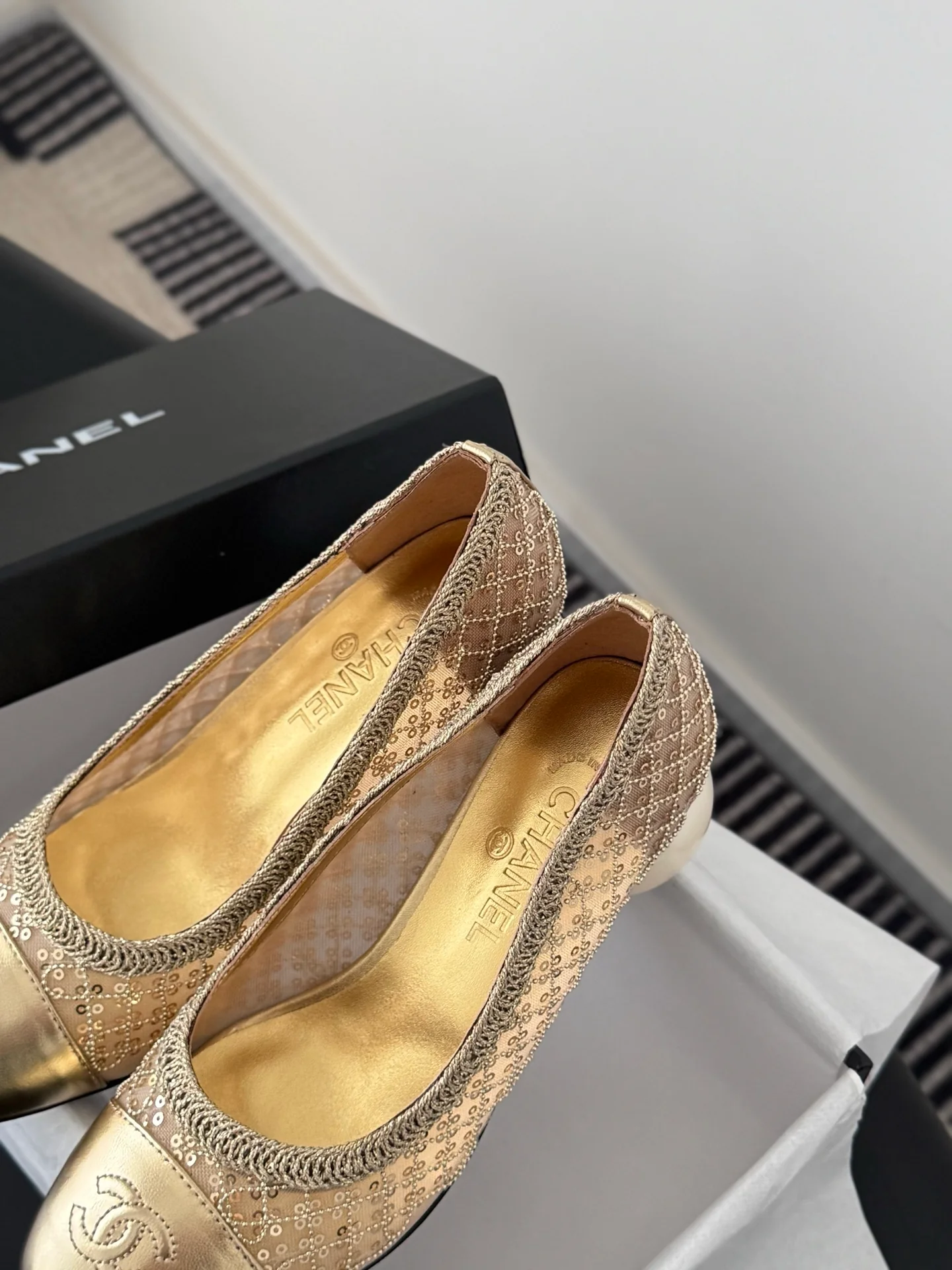 Chan 26ss pearl mary jane chunky heel