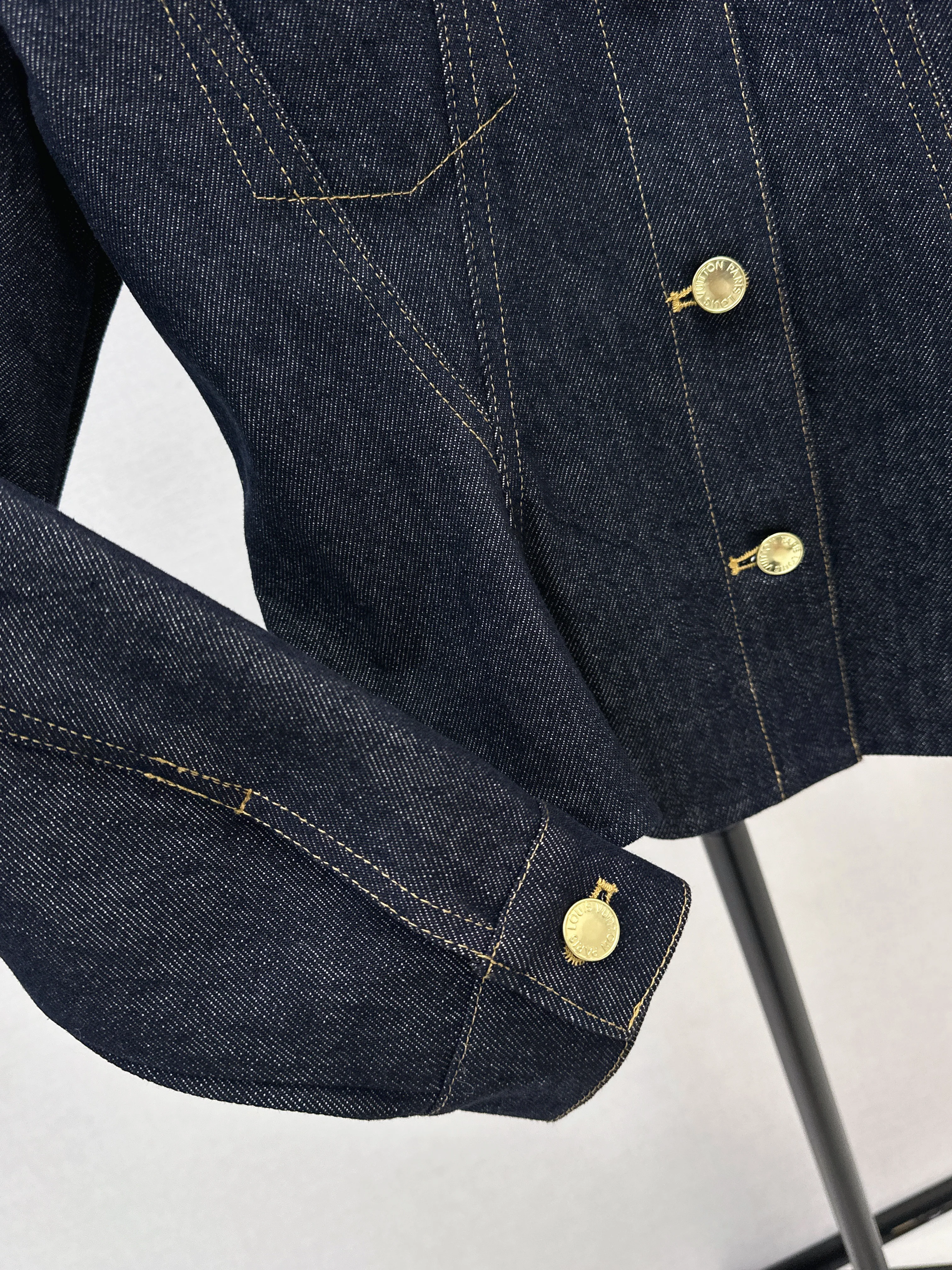 Louis 26ss cinched-waist denim jacket