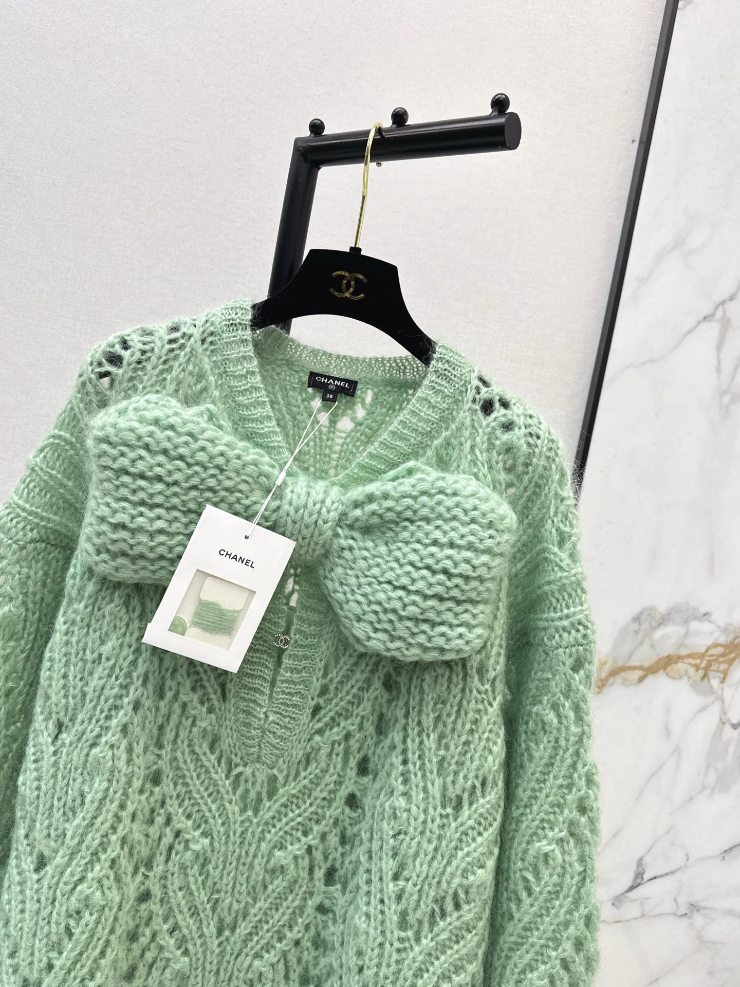 Chan 26ss knit bow dress