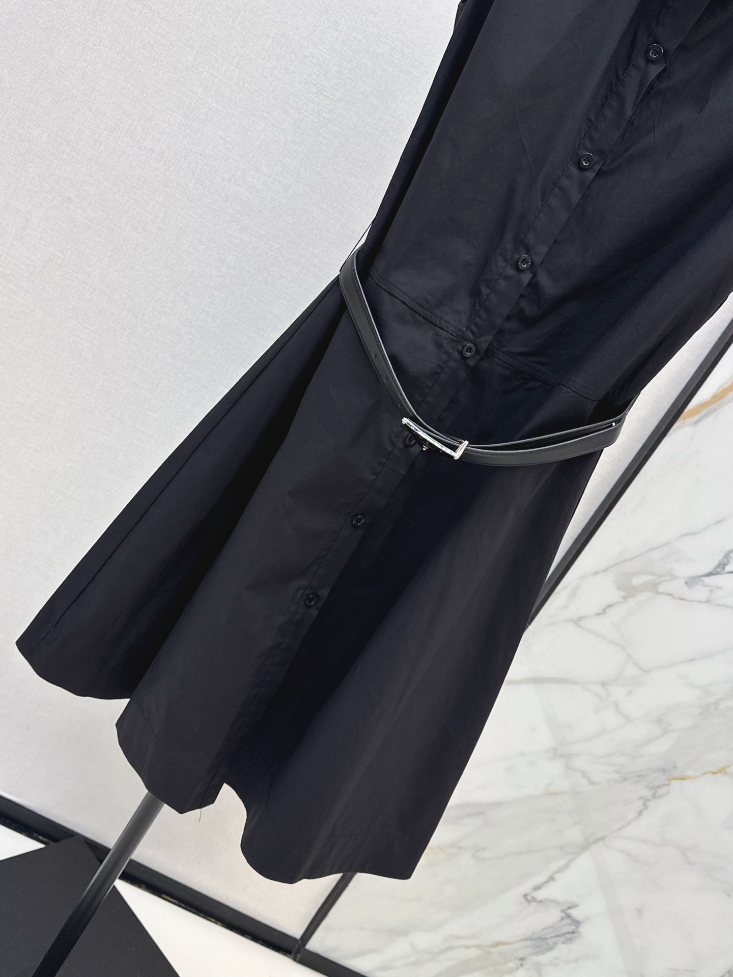 Pra 26ss sleeveless belted shirt dress