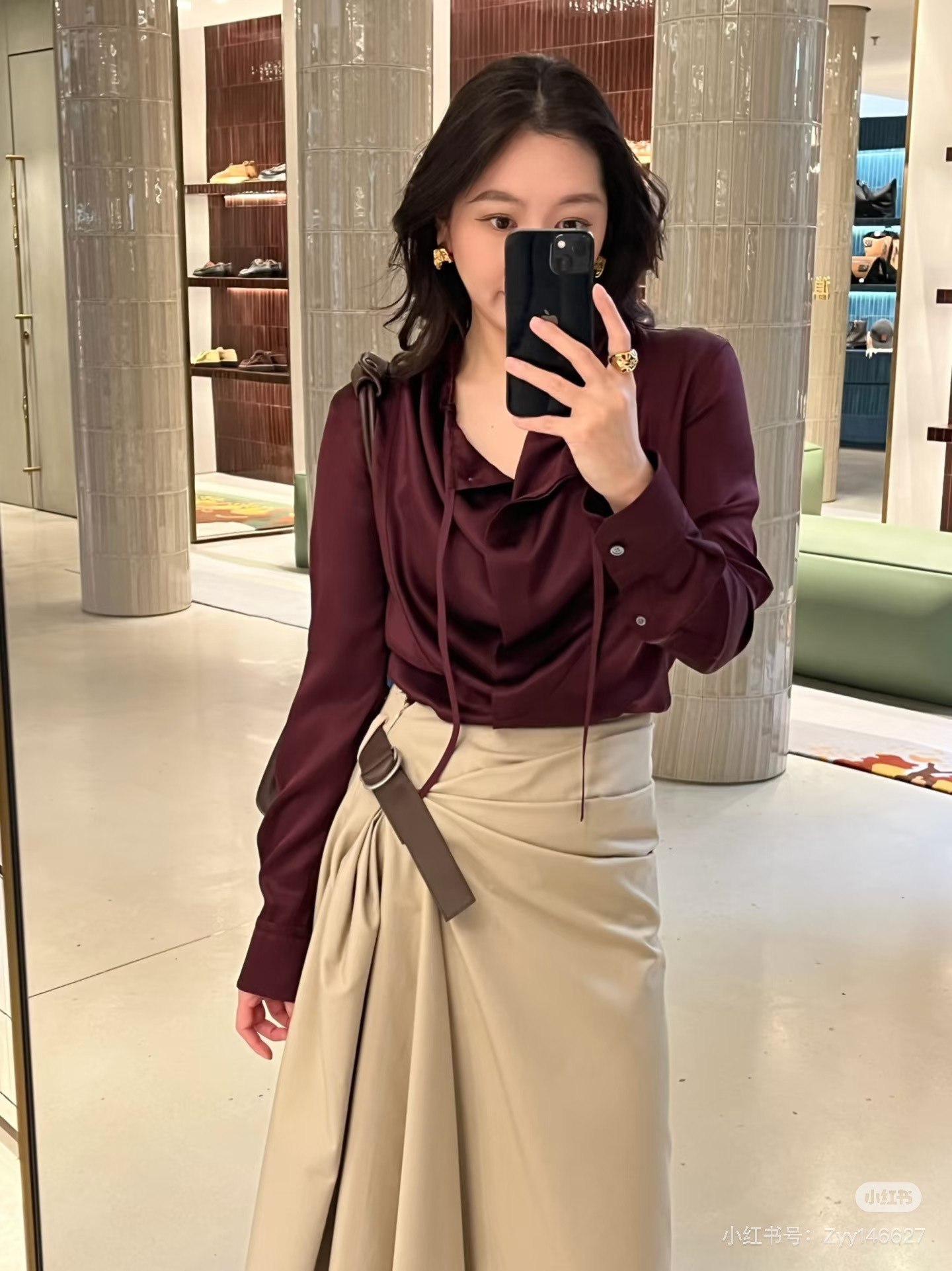 Loe 26ss asymmetrical skirt