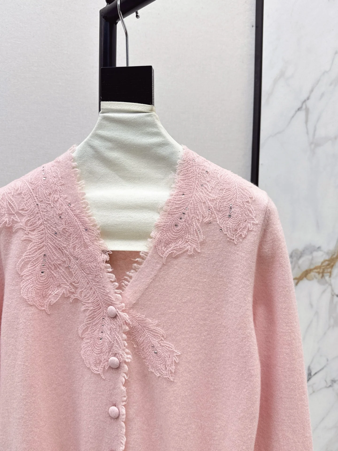 Es 25fw rhinestone cardigan