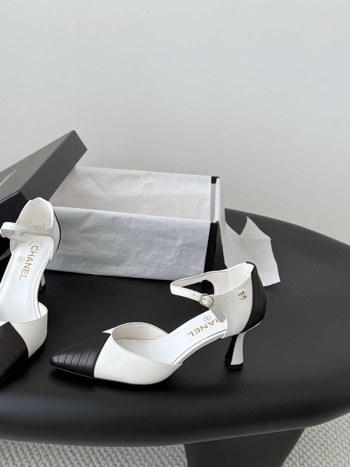 Chan 26P kitten heel sandals