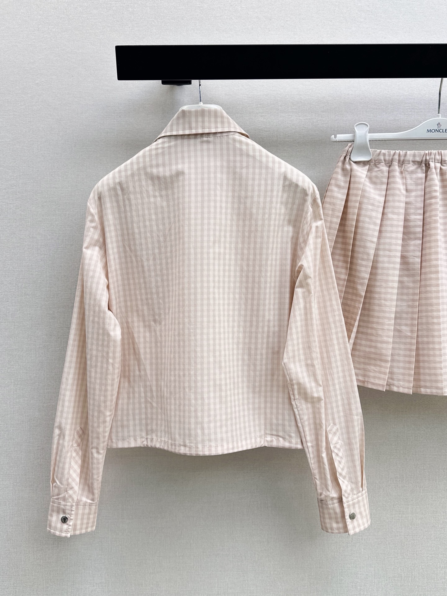 Monc 26ss check jacket pleated skirt sets