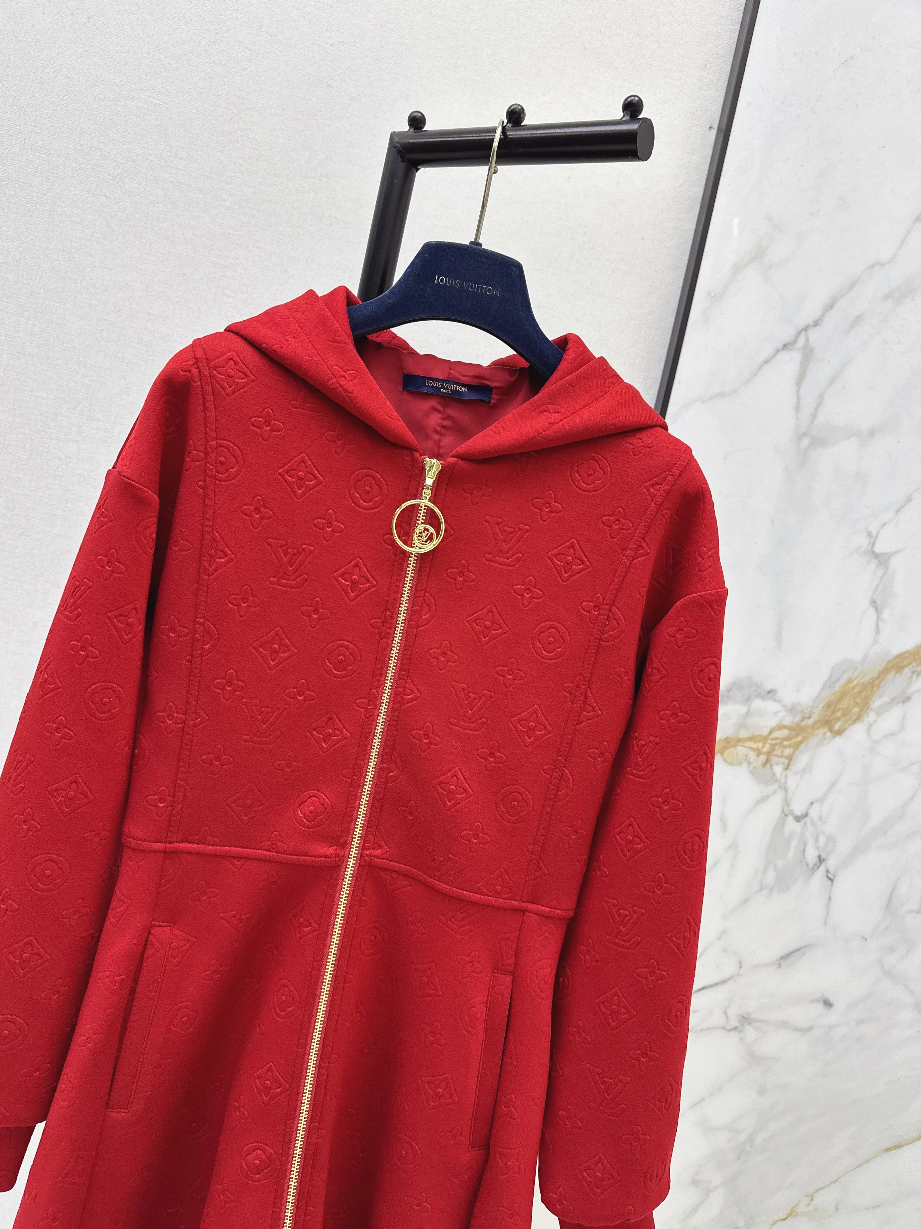 Louis 26ss hooded zip-up sweatshirt dress