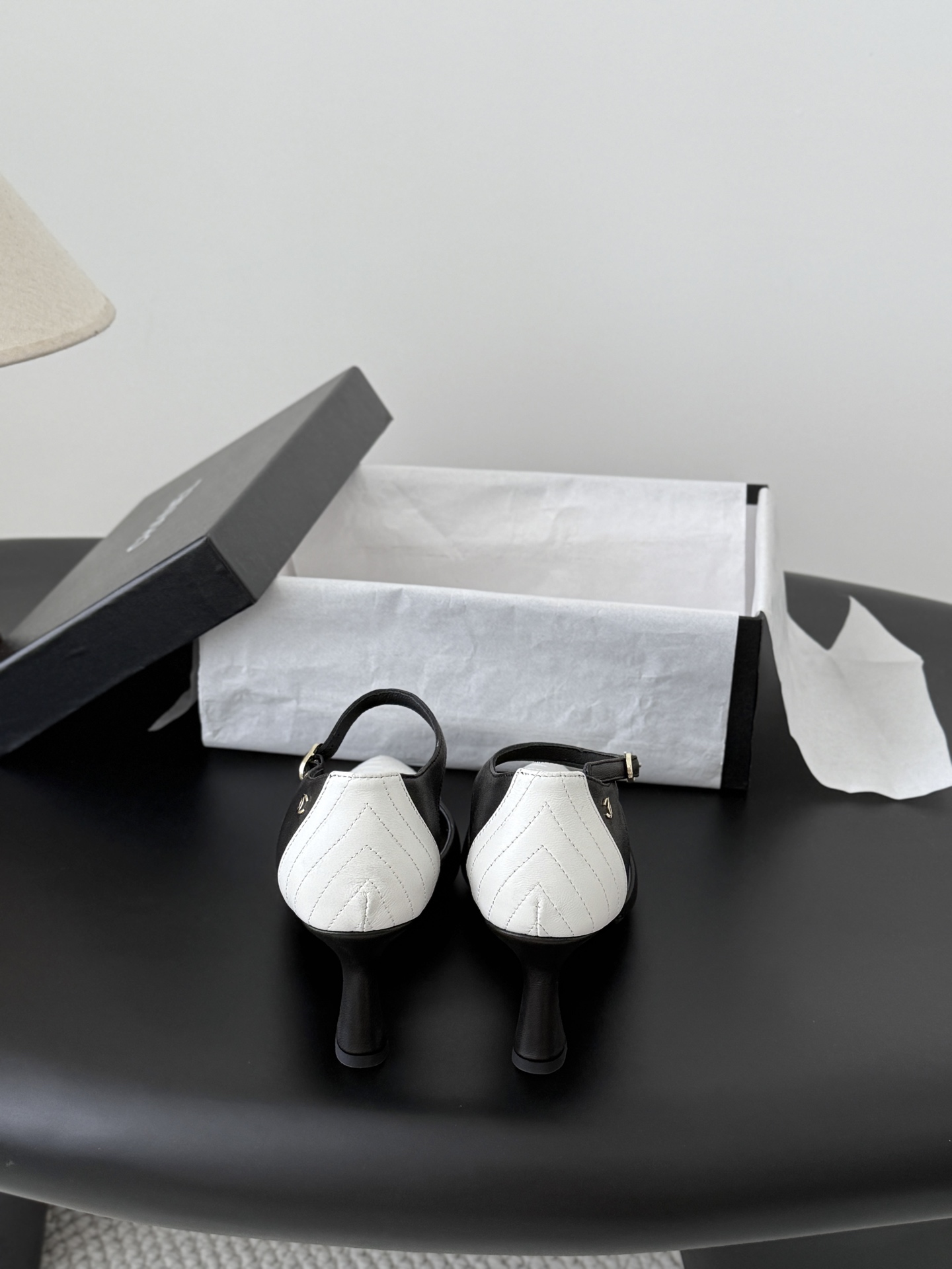 Chan 26P kitten heel sandals