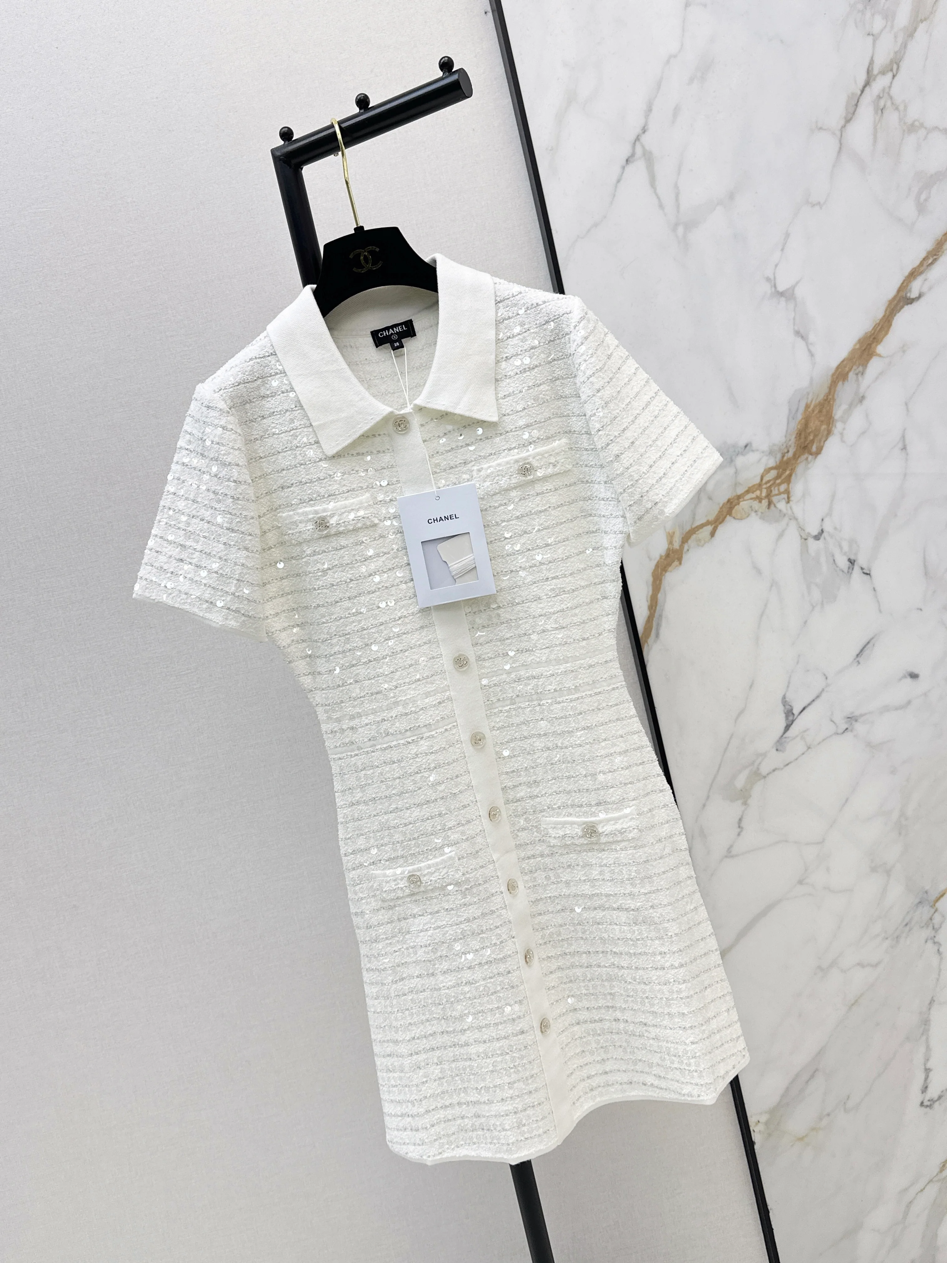 Chan 26ss sequin knitted dress