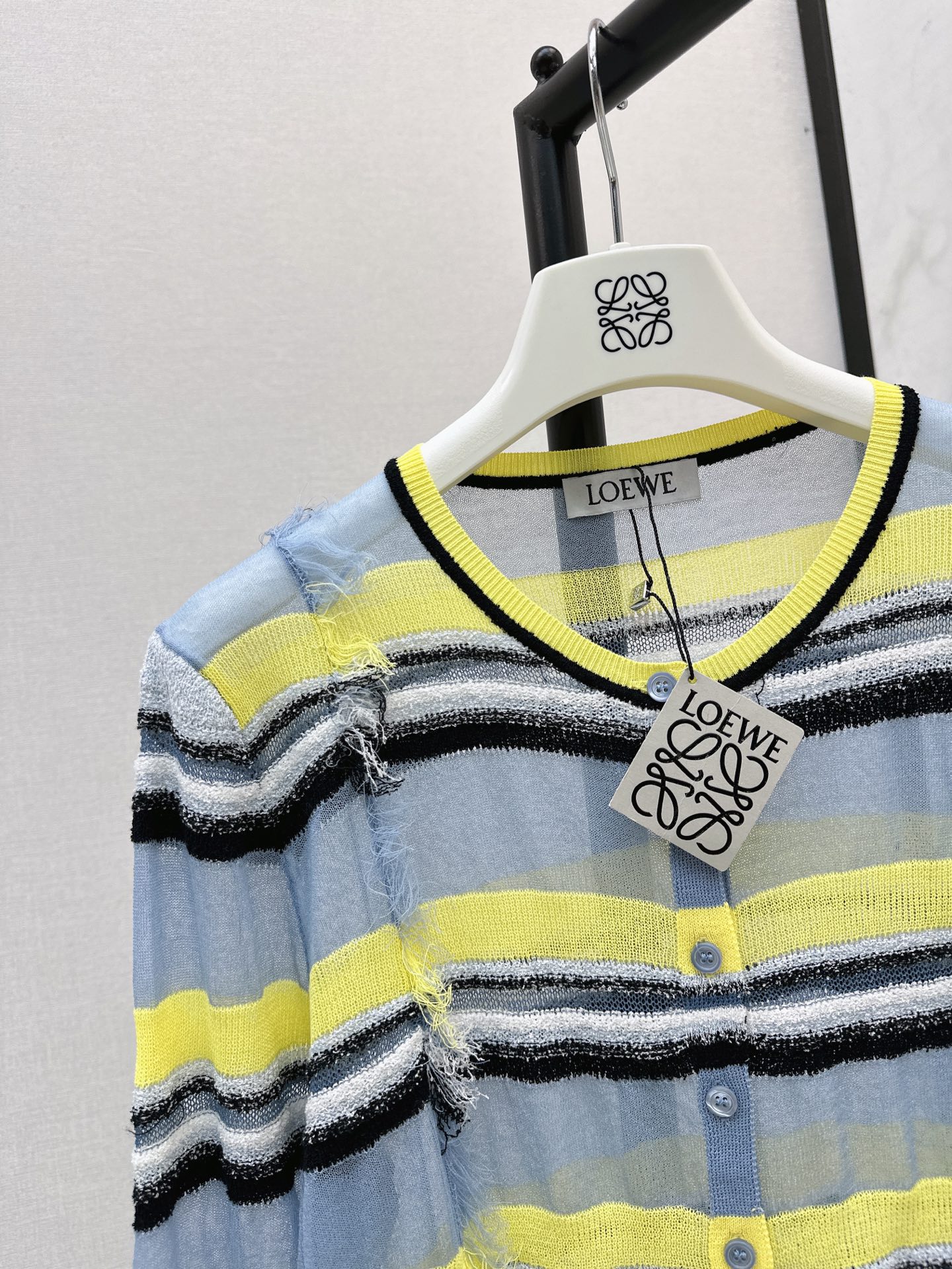 Loe 26ss stripe knit cardigan