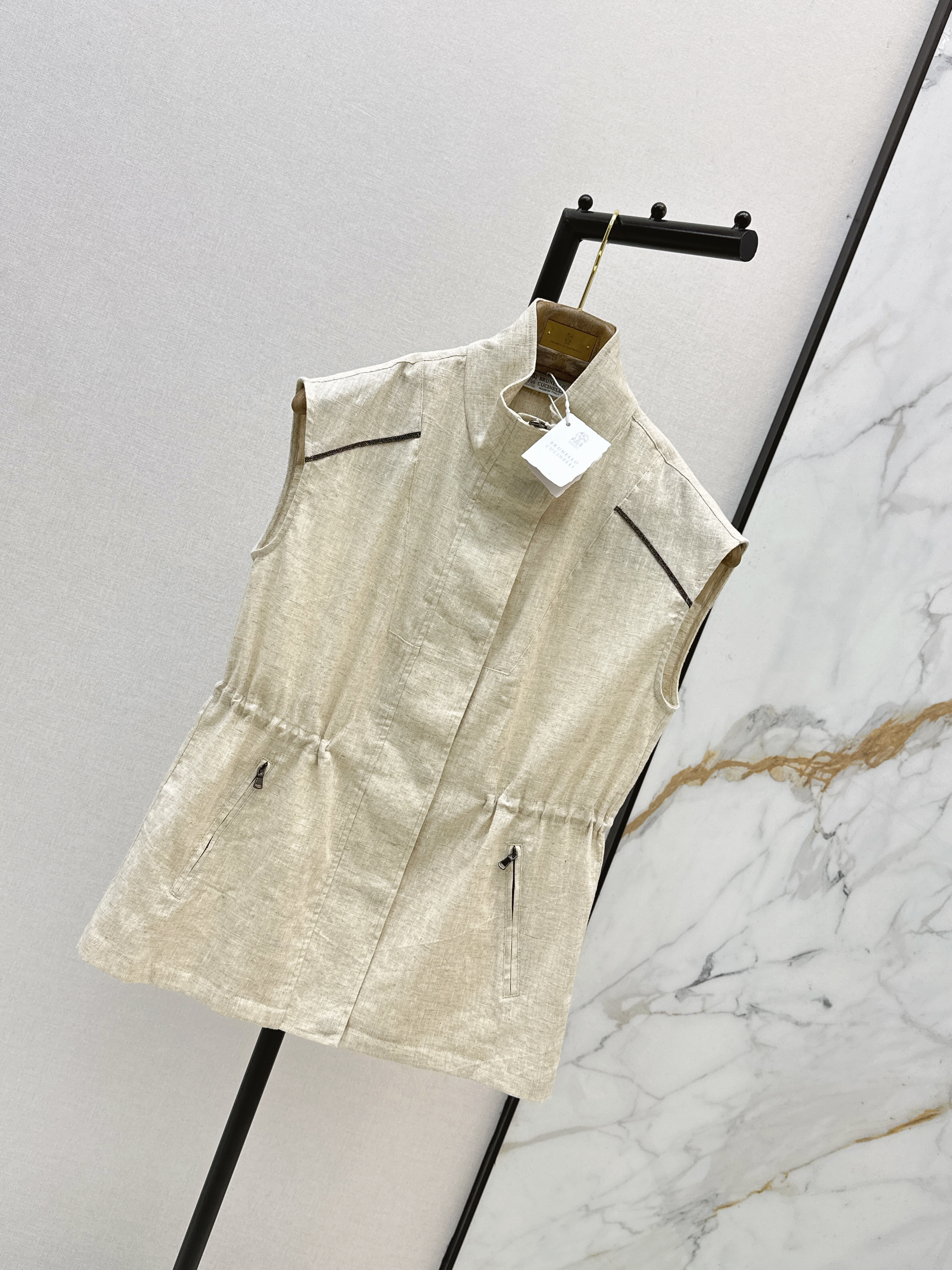Brun 26ss drawstring waistcoat