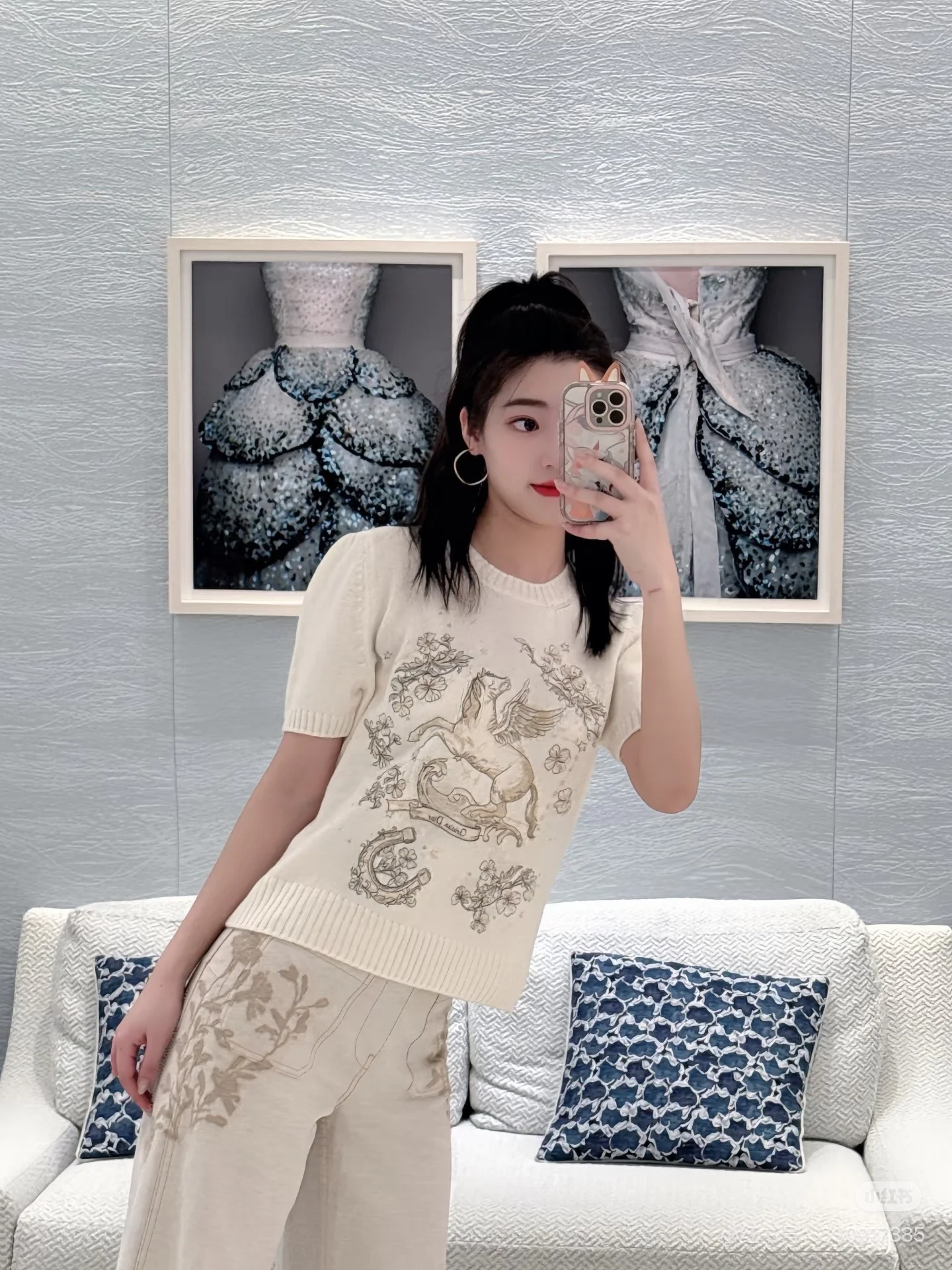 CD 26ss embroidery cashmere sweater
