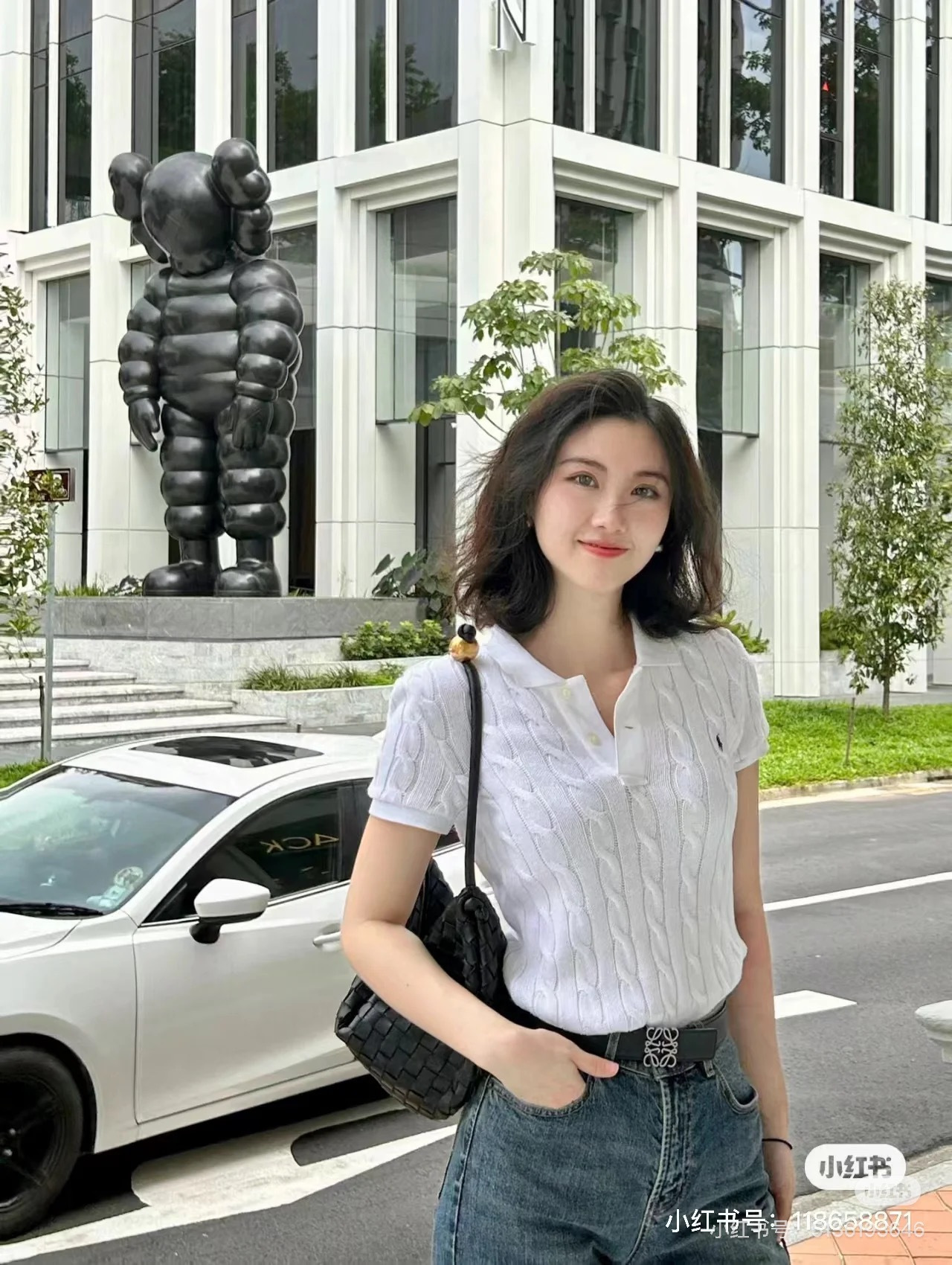 Ralp 26ss cable polo knit top