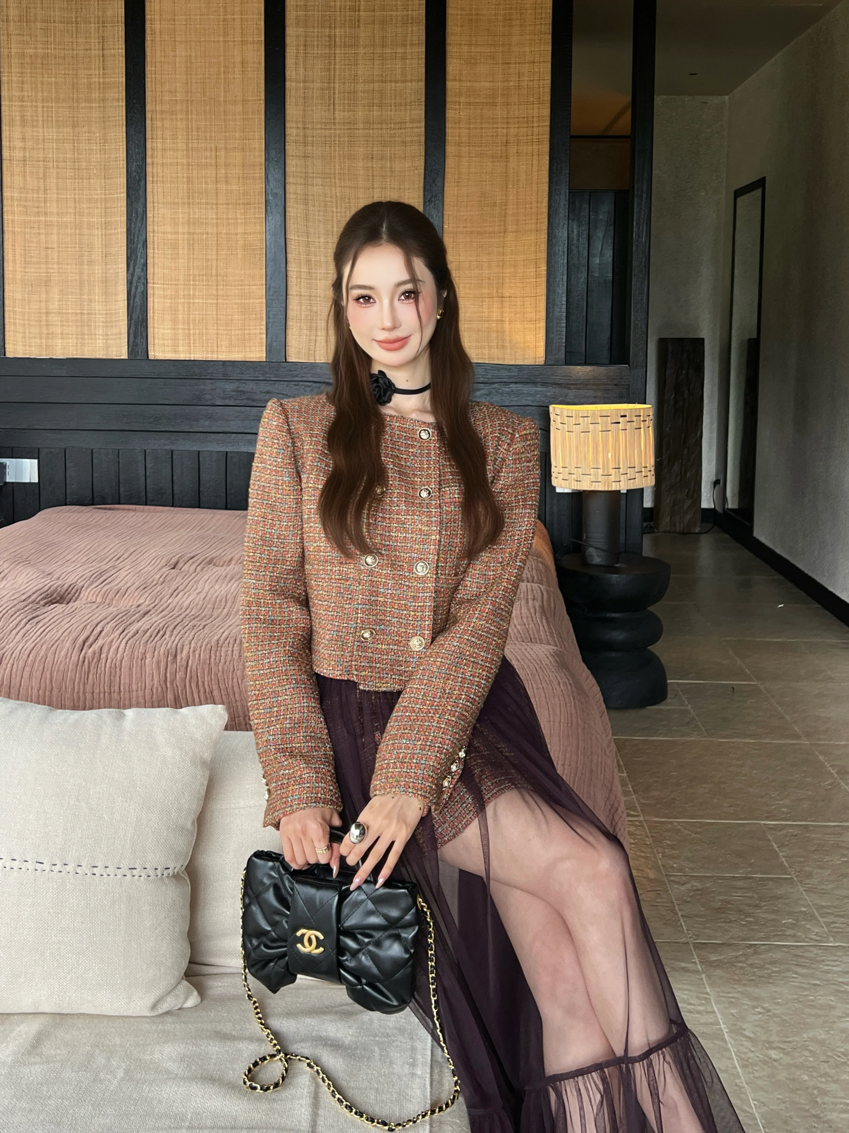 Chan 26ss tweed woven jacket