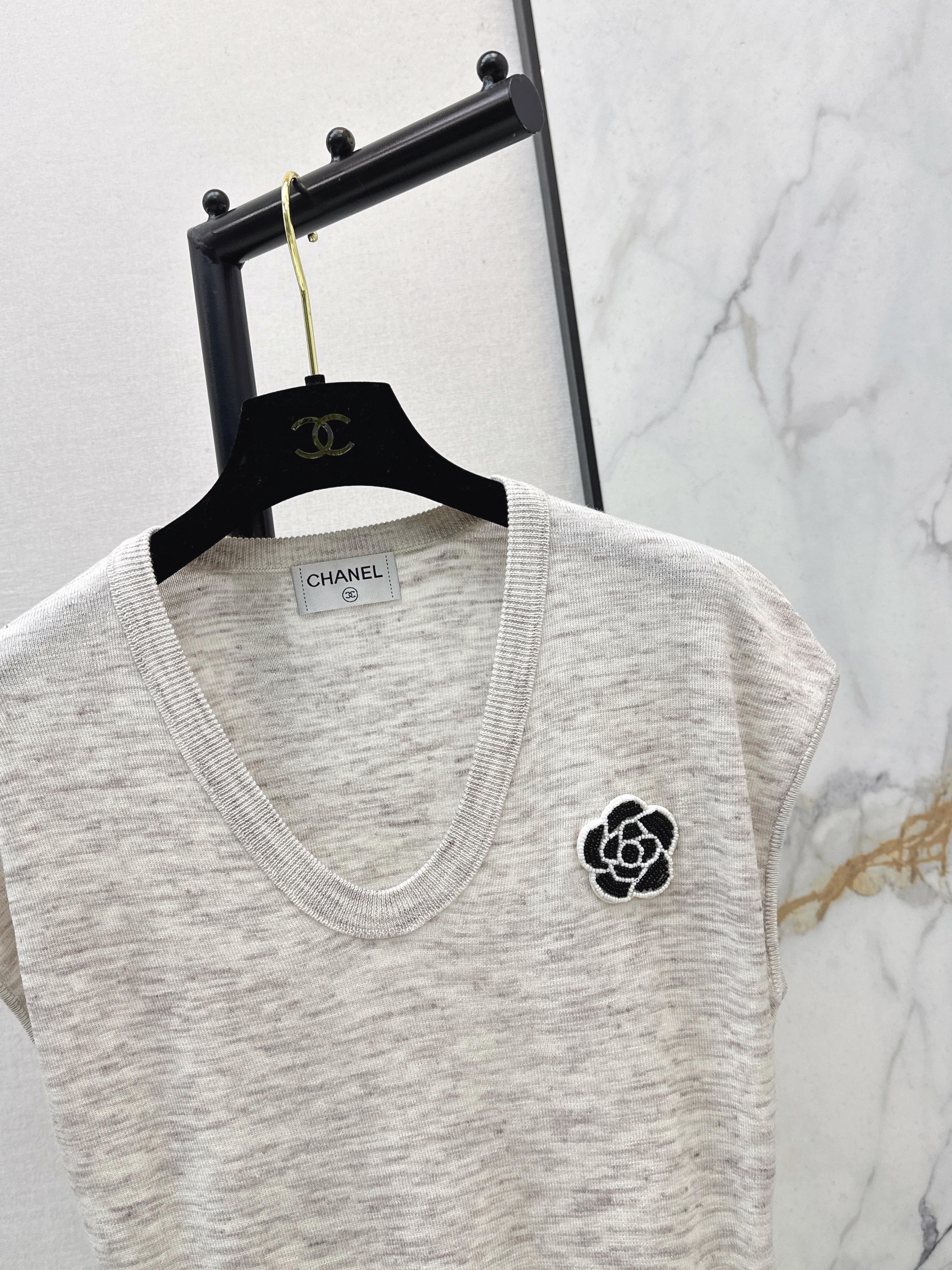 Chan 26ss 3d flower t-shirt