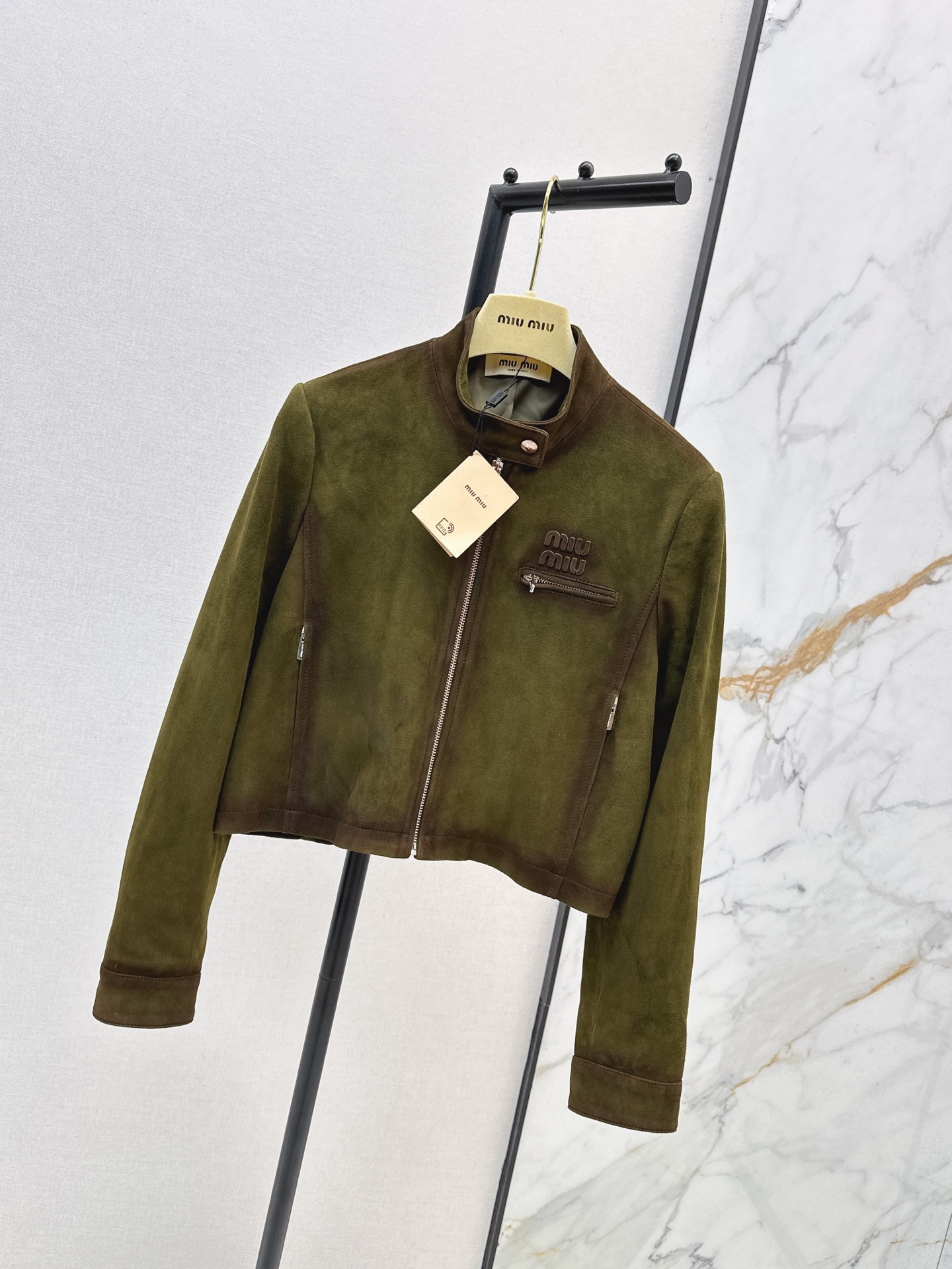 Miu 26ss suede leather jacket