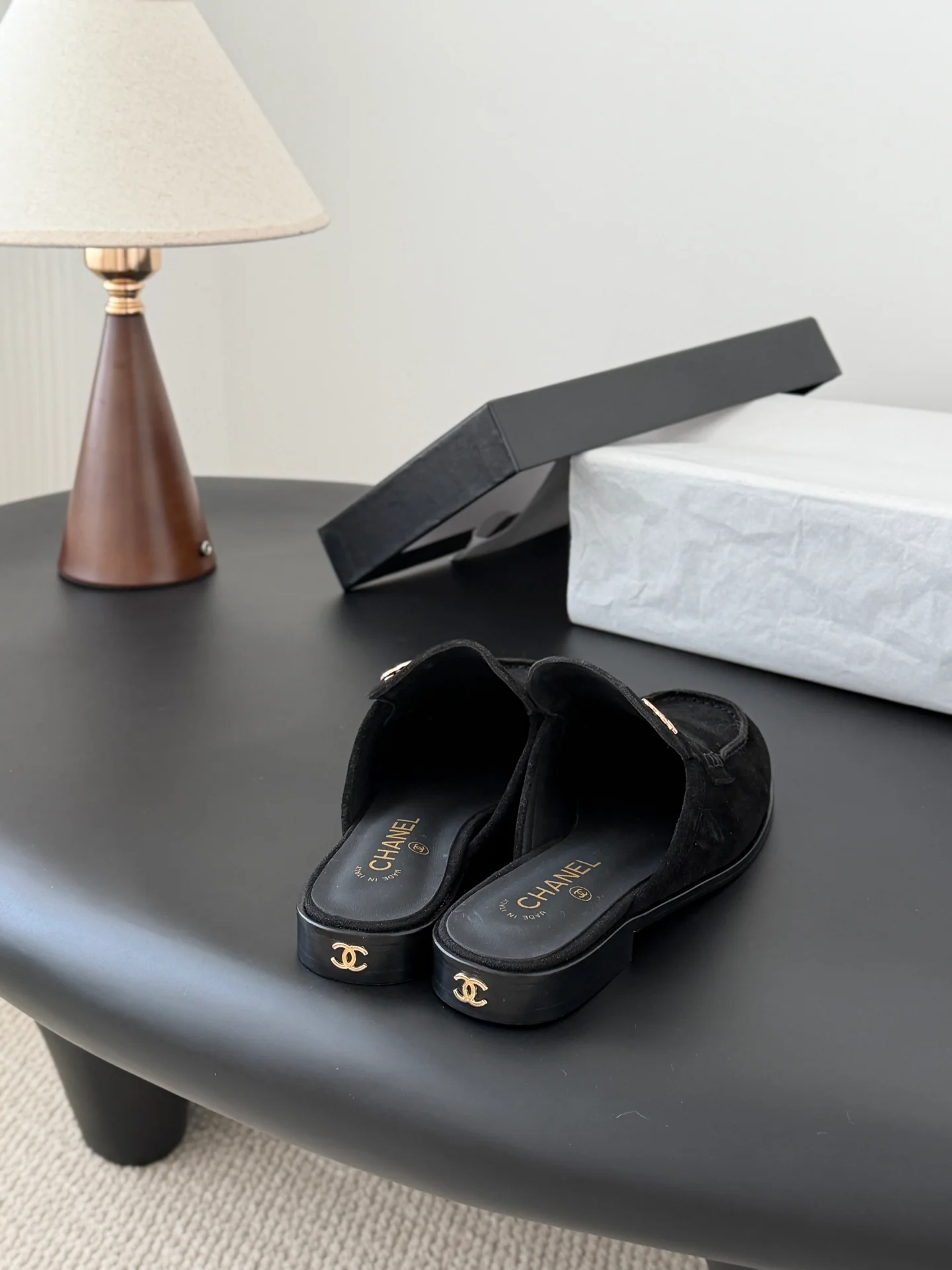 Chan 26ss slip-on loafer mules