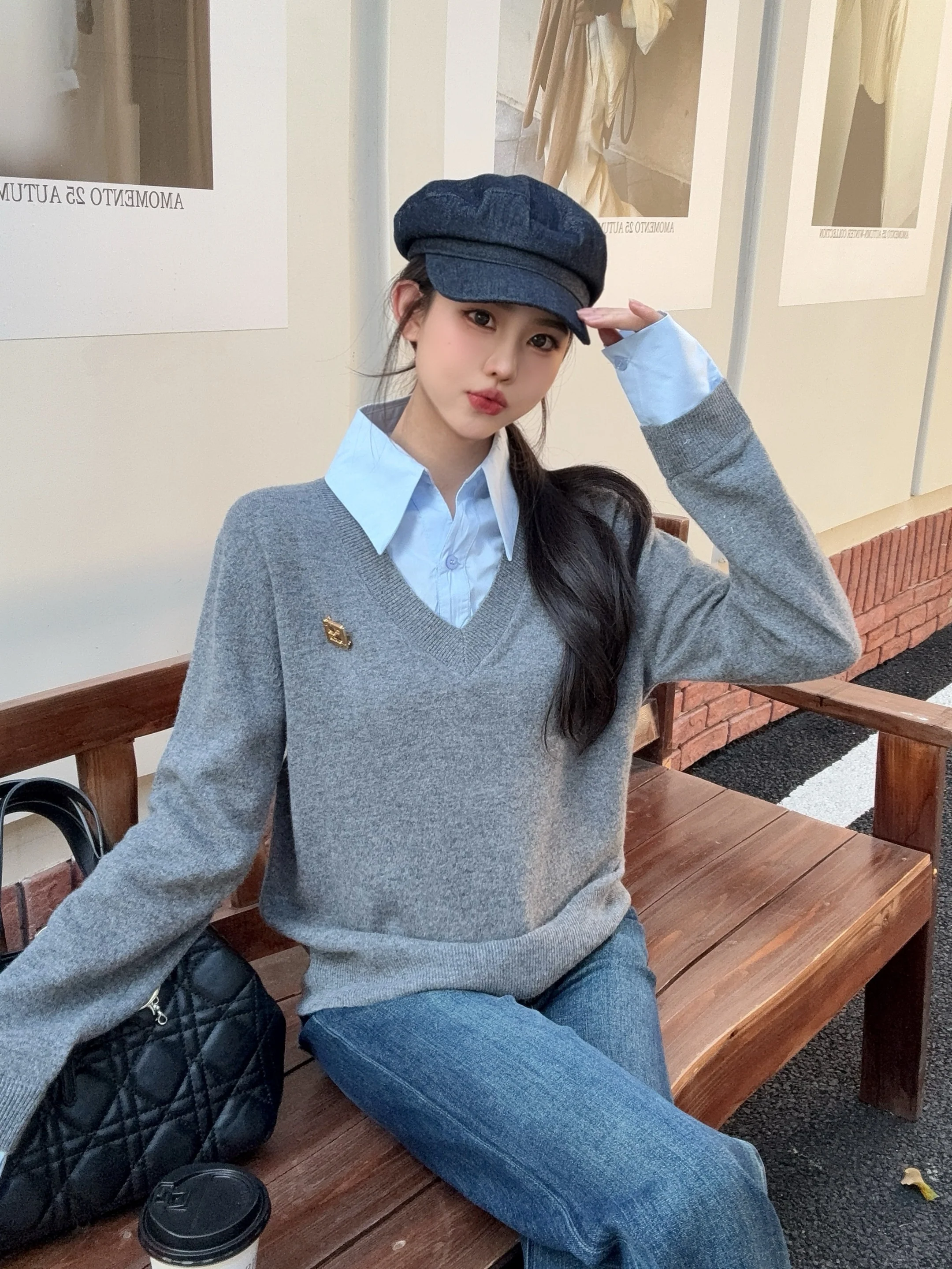 Fend 26ss 2in1 knit shirts